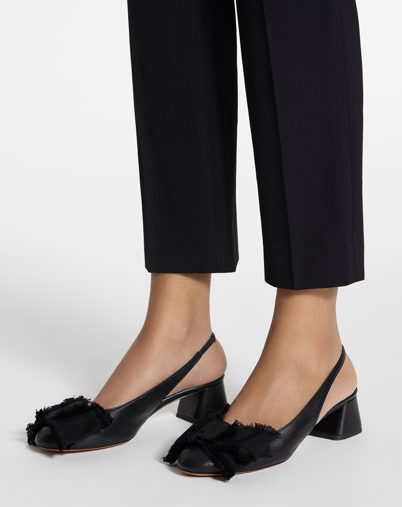 SLINGBACK À TALONS BALLERINE EN CUIR