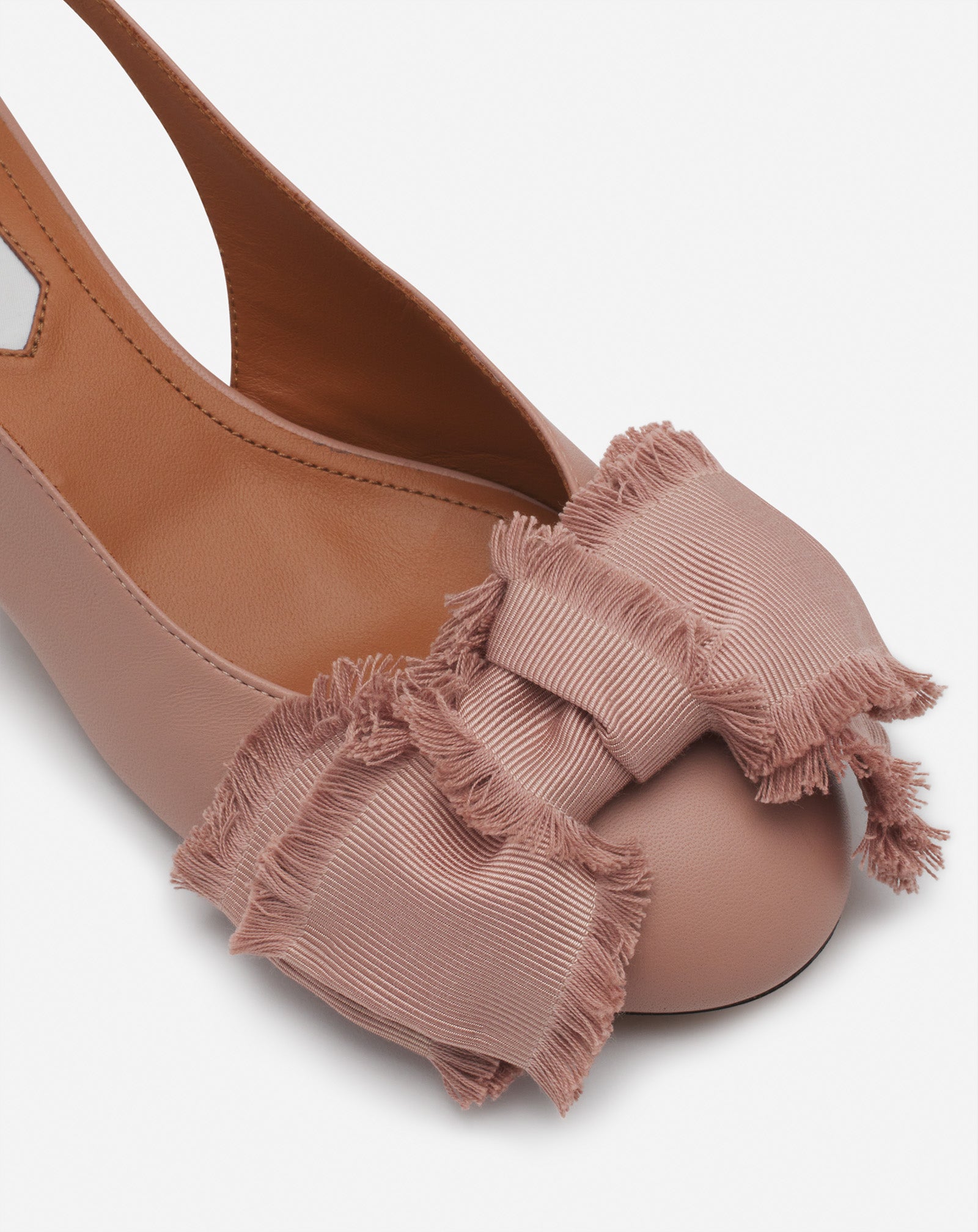 LEATHER HEELED SLINGBACK BALLERINA