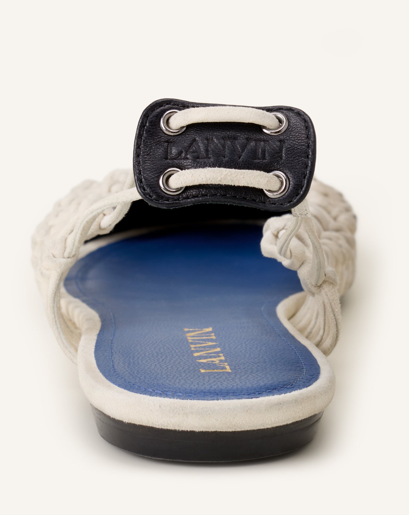 BALLERINE SLINGBACK KNITLINE EN CUIR BLANC