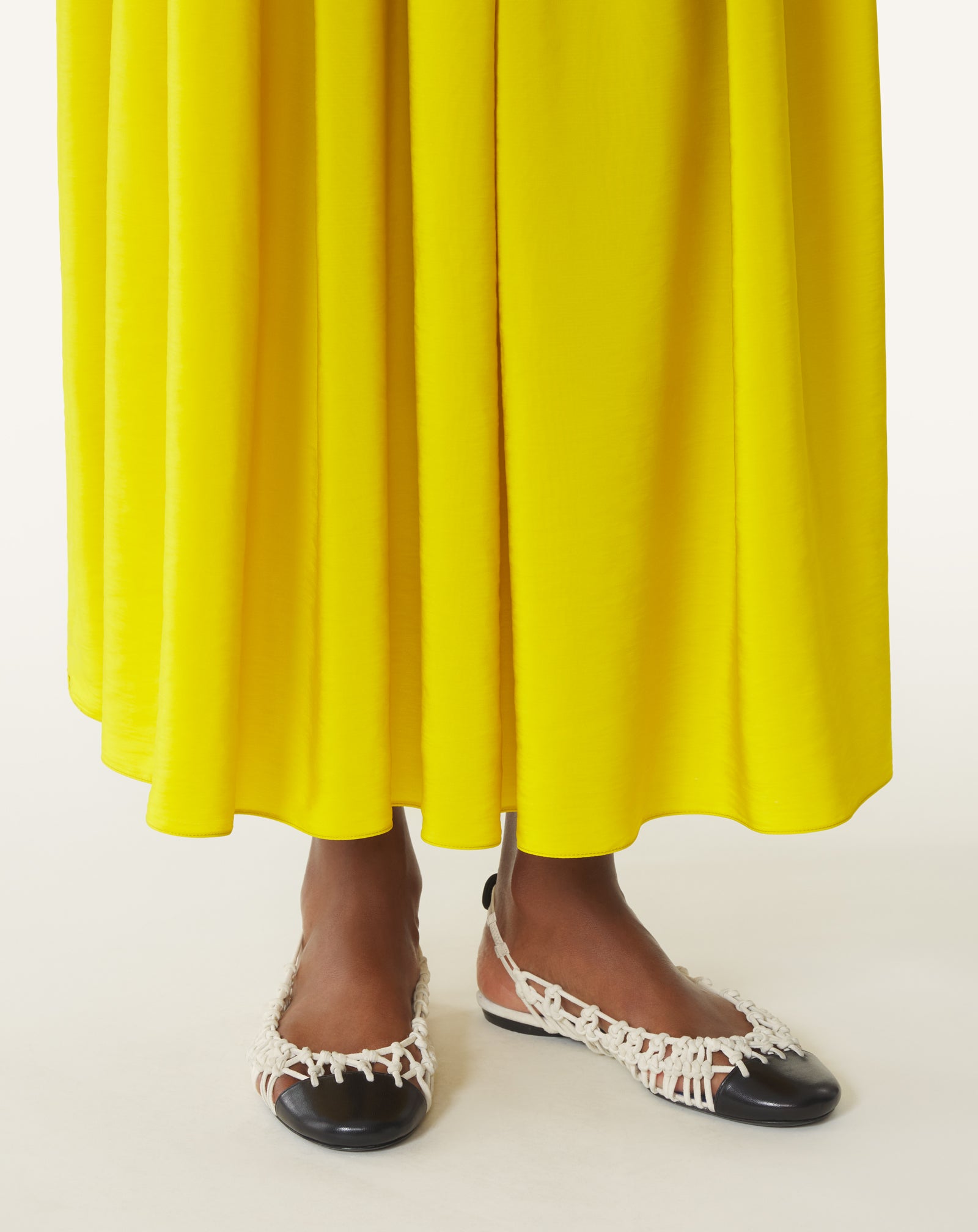 BALLERINE SLINGBACK KNITLINE EN CUIR BLANC