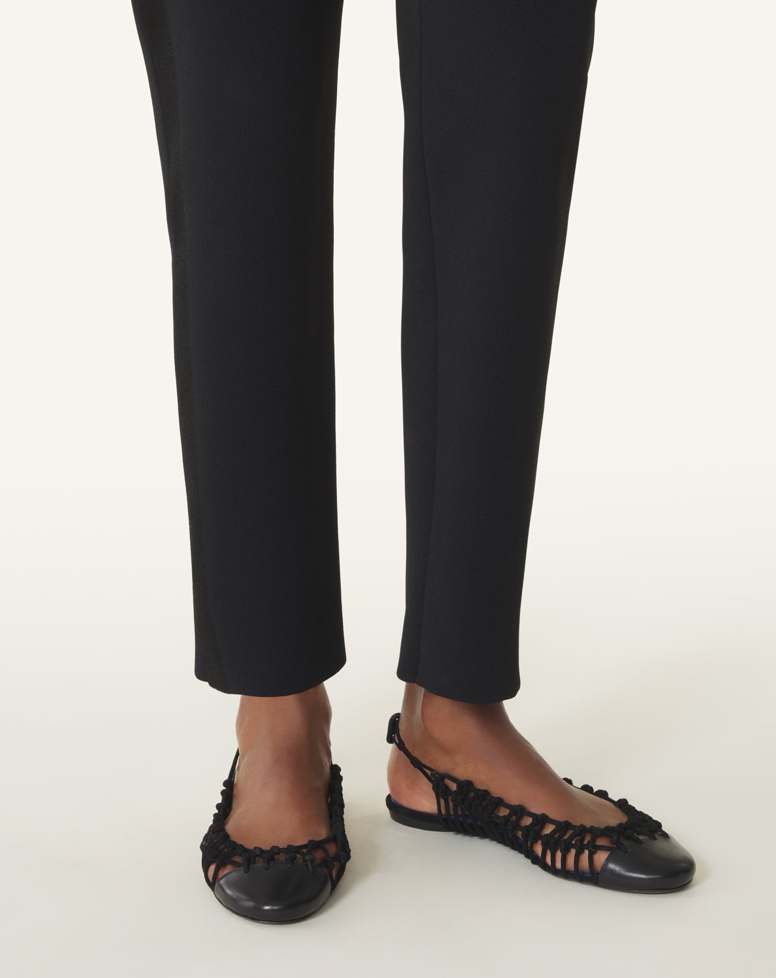 BALLERINE SLINGBACK KNITLINE EN CUIR