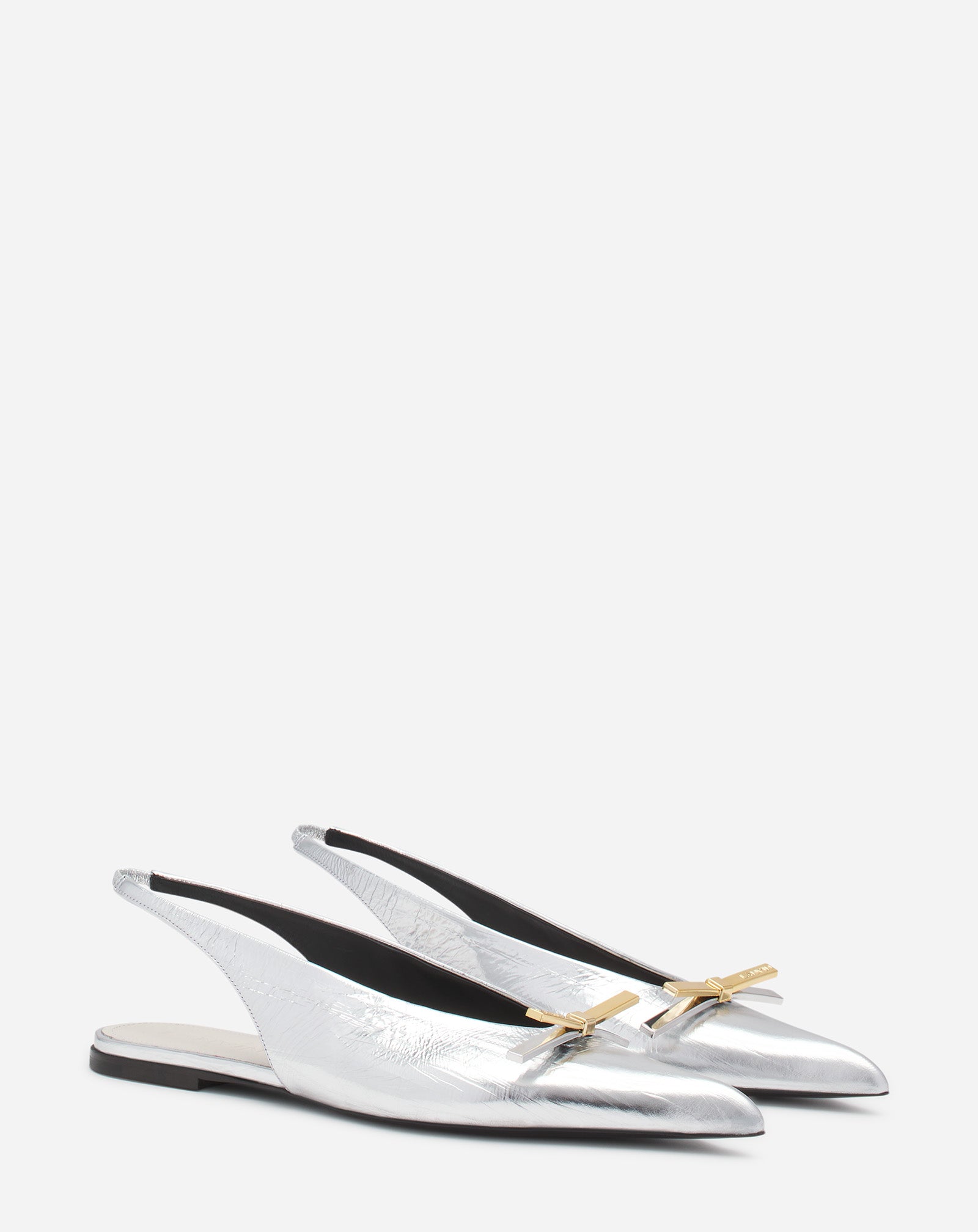 SLINGBACK LANVIN BOW EN CUIR METALLISÉ