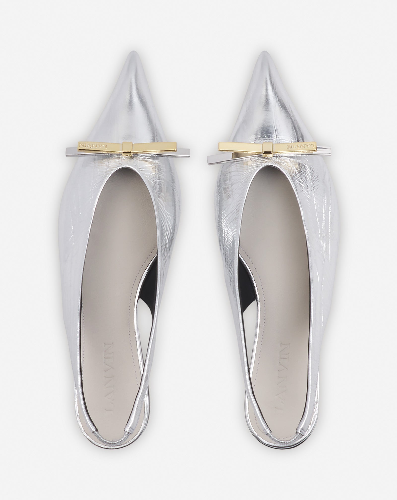 SLINGBACK LANVIN BOW EN CUIR METALLISÉ