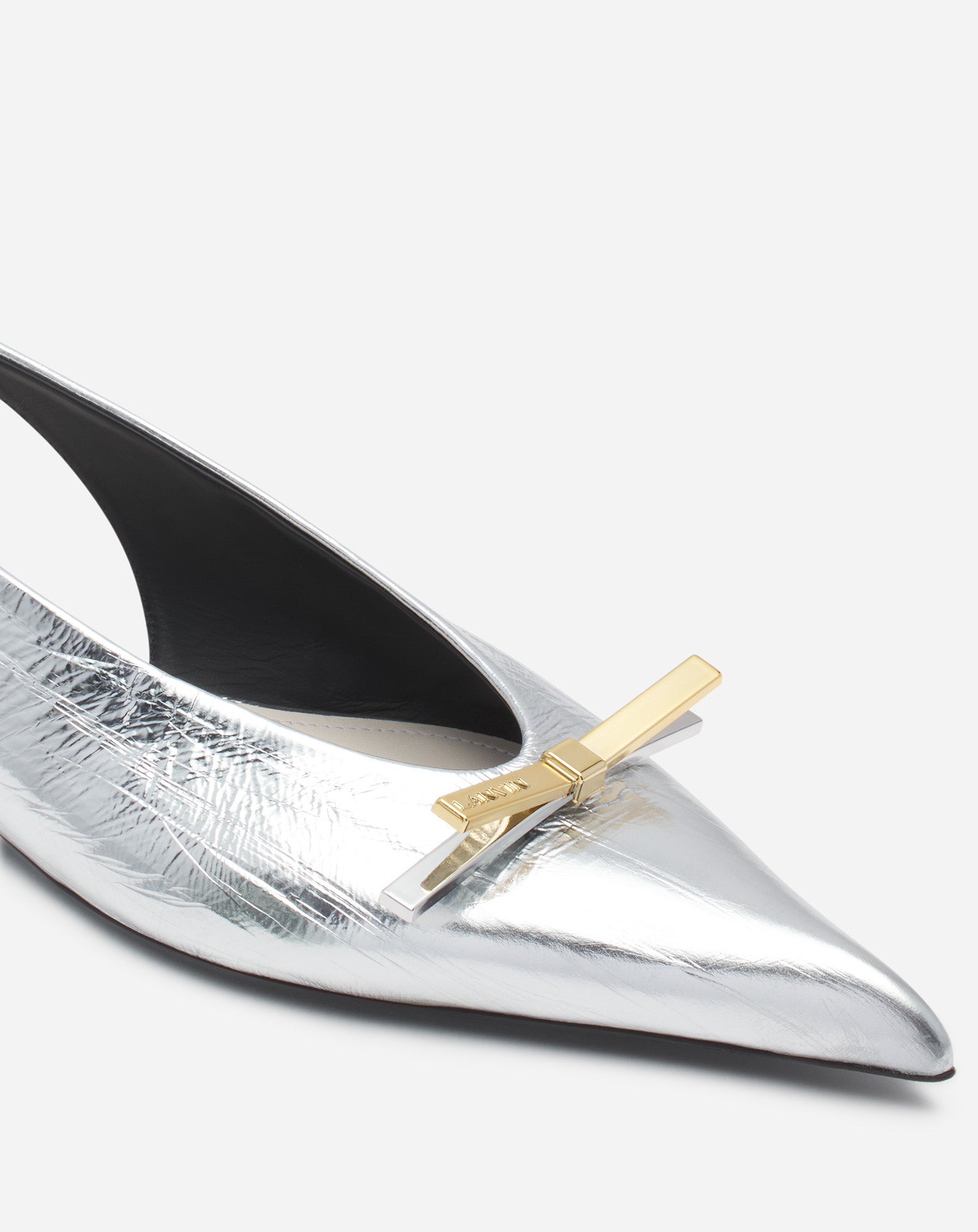 SLINGBACK LANVIN BOW EN CUIR METALLISÉ