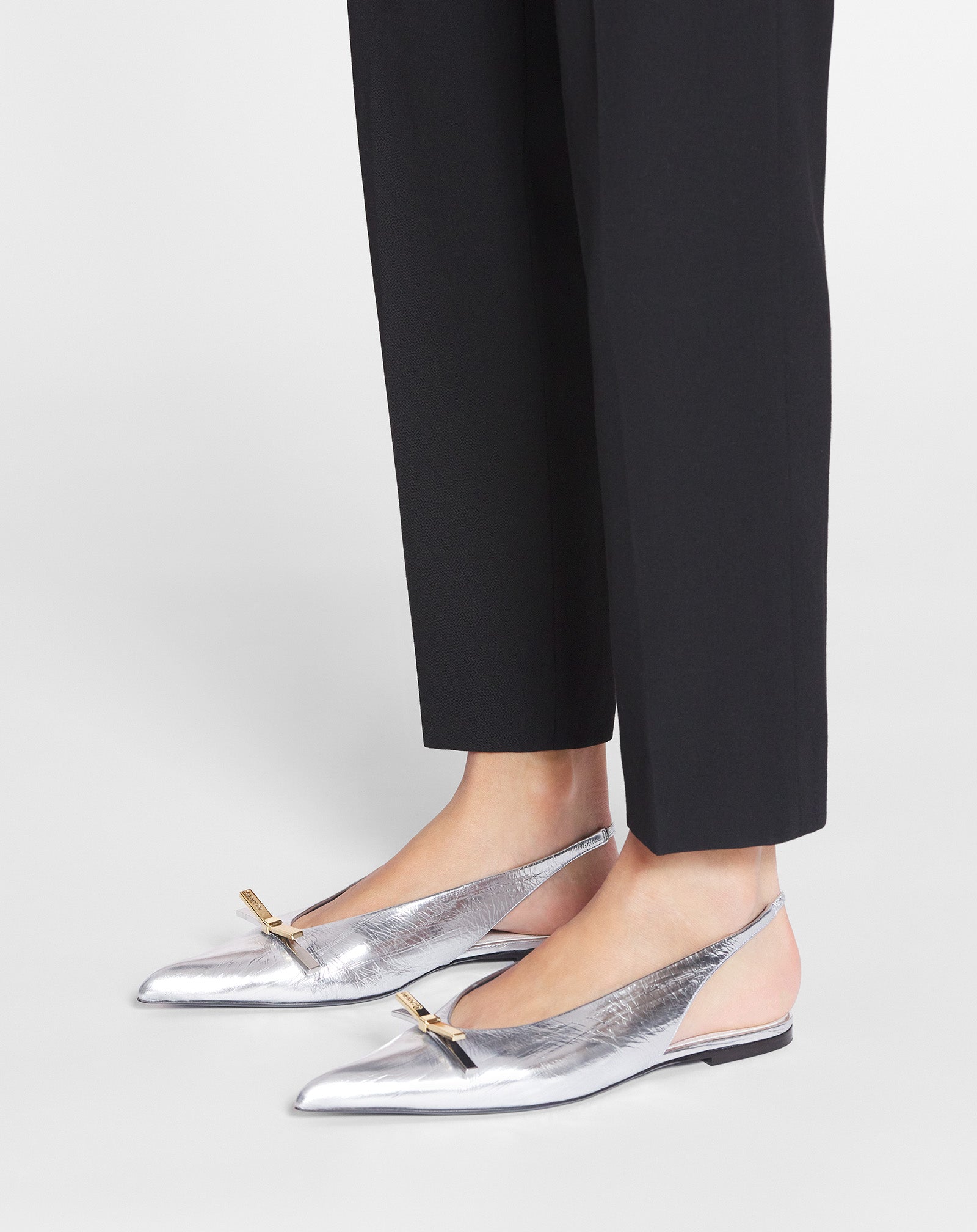 SLINGBACK LANVIN BOW EN CUIR METALLISÉ