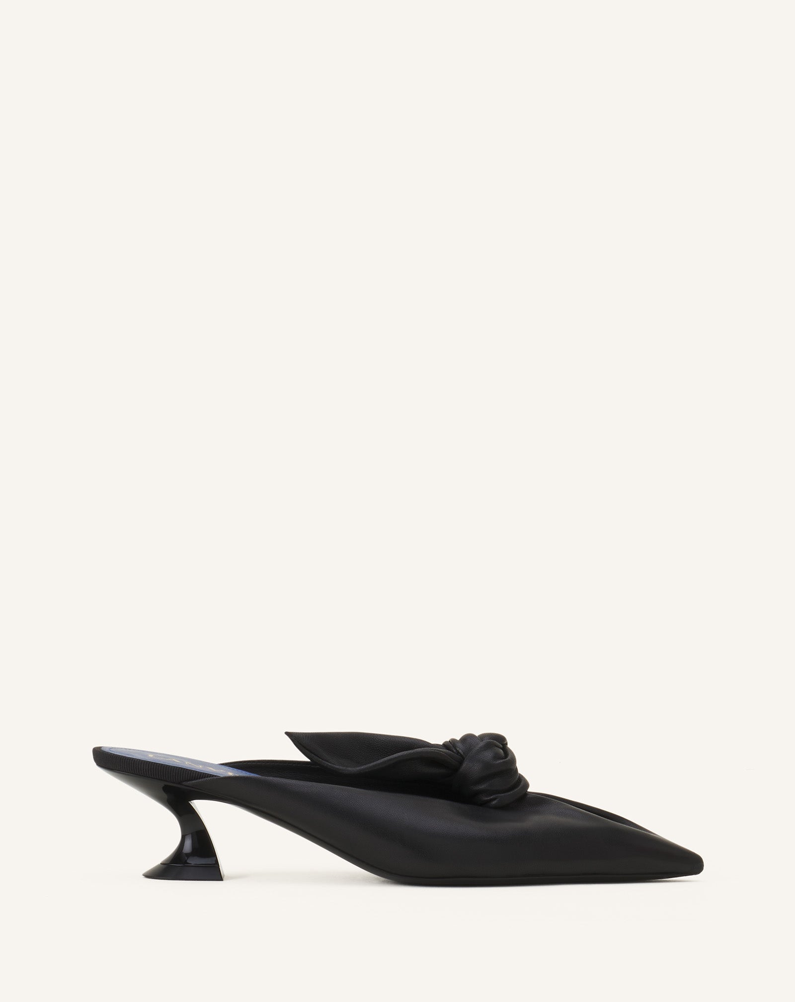 MULE À TALON MIDNIGHT STEP NOEUD EN CUIR