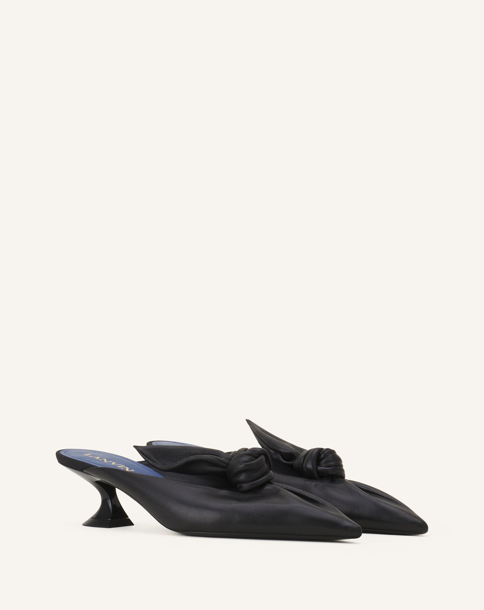 MULE À TALON MIDNIGHT STEP NOEUD EN CUIR