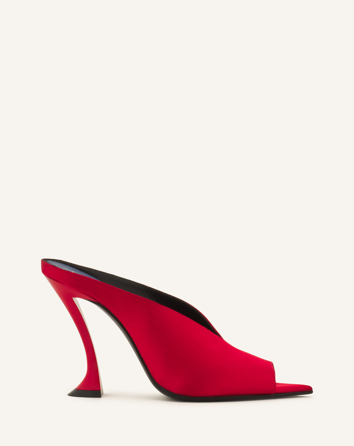 MULE MIDNIGHT STEP EN SATIN ROUGE