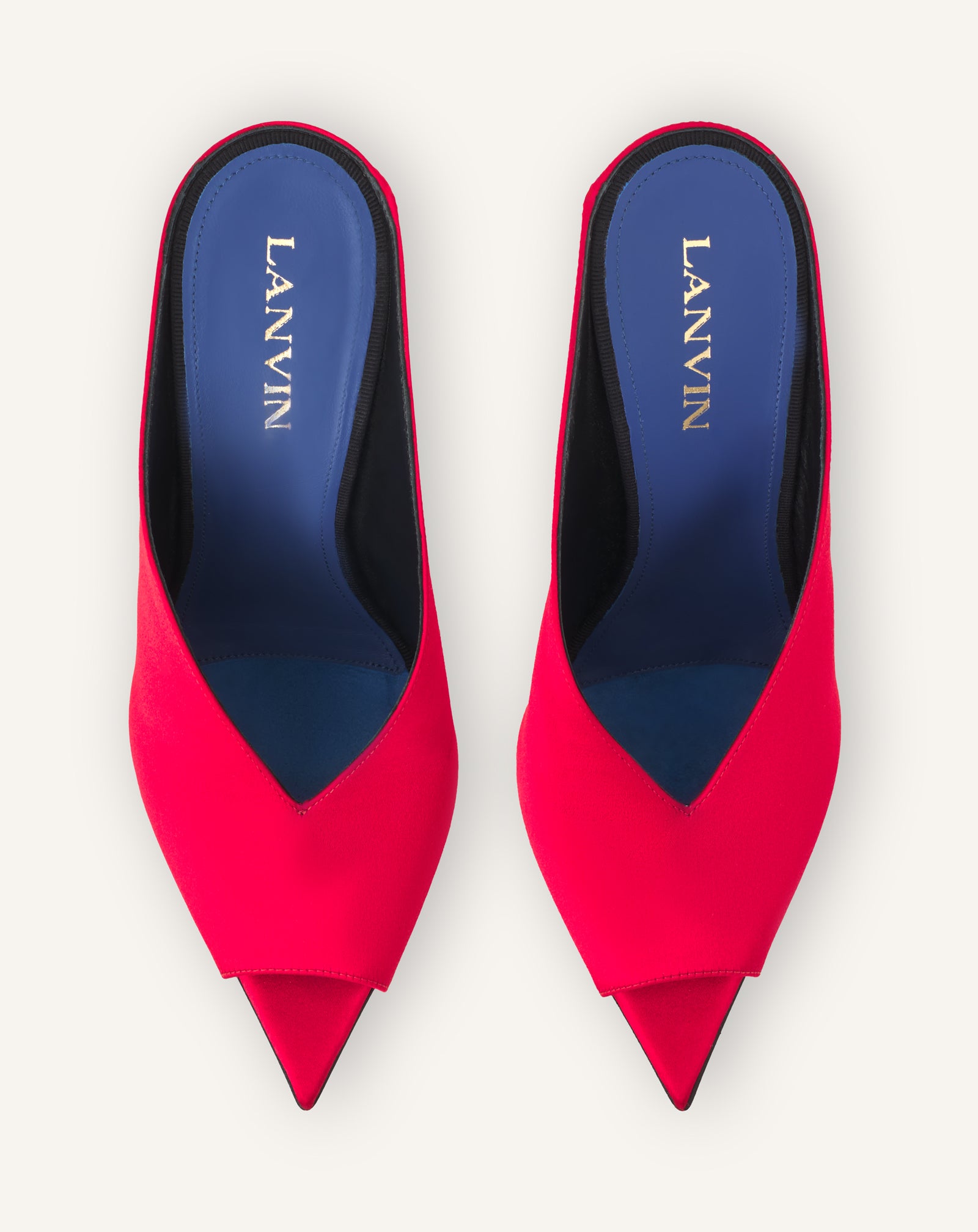 MULE MIDNIGHT STEP EN SATIN ROUGE