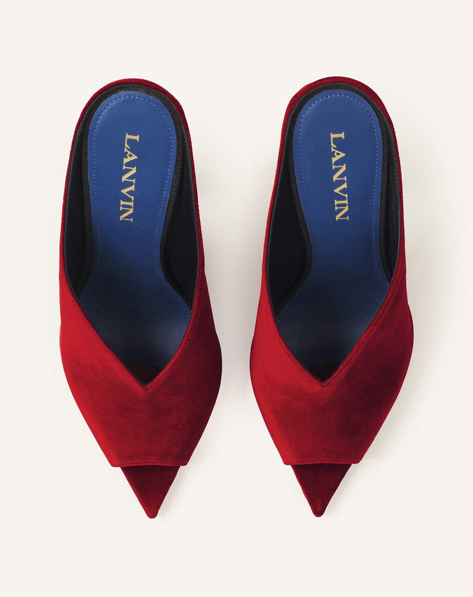 MULE MIDNIGHT STEP EN VELOURS ROUGE