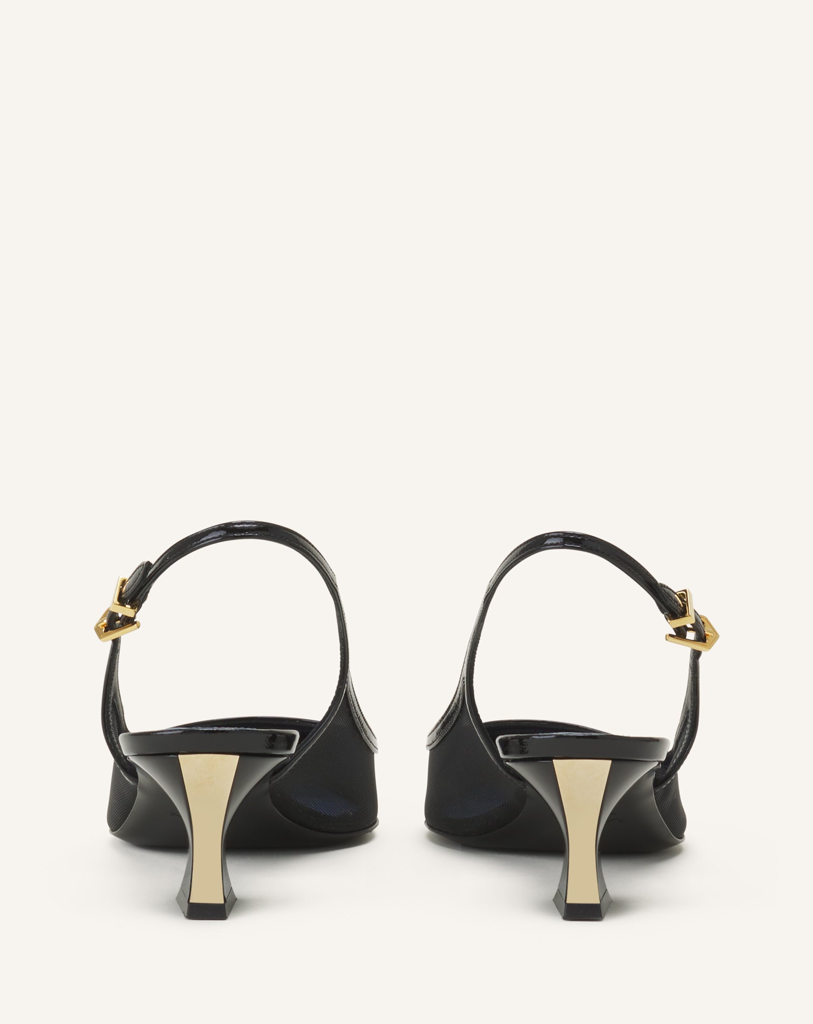 SLINGBACK NOCTURNE EN MESH ET CUIR PATENT