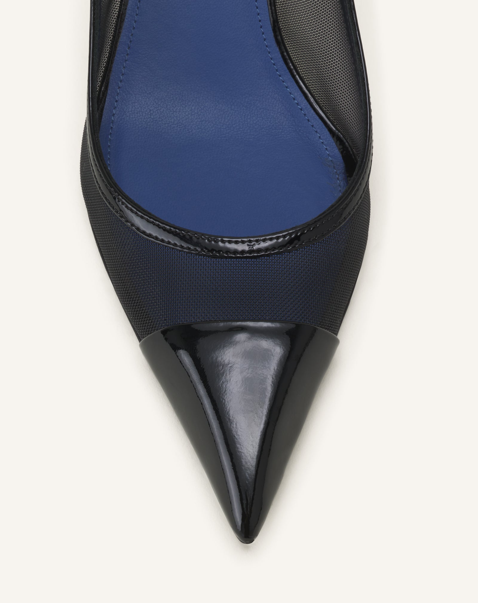 SLINGBACK NOCTURNE EN MESH ET CUIR PATENT
