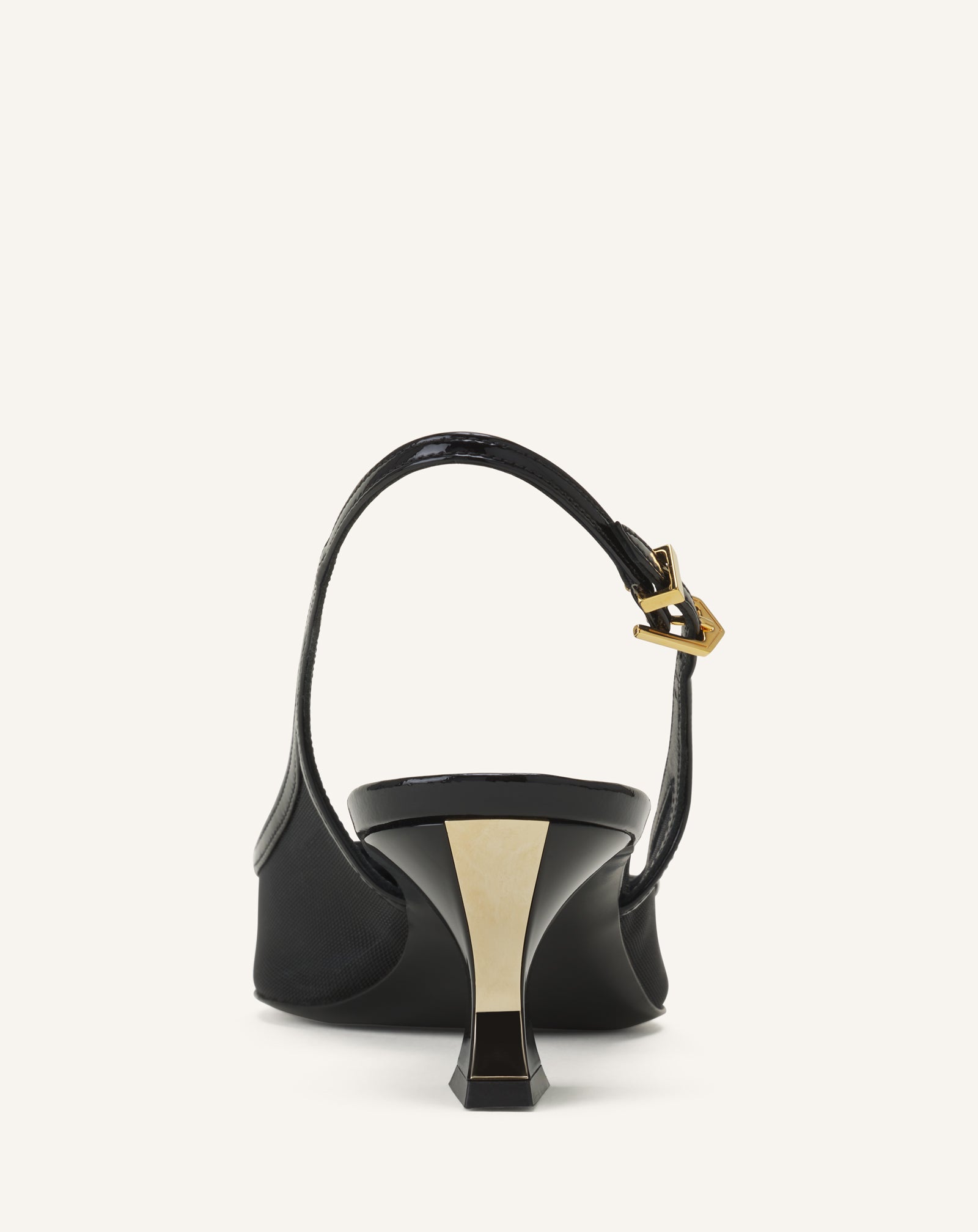 SLINGBACK NOCTURNE EN MESH ET CUIR PATENT
