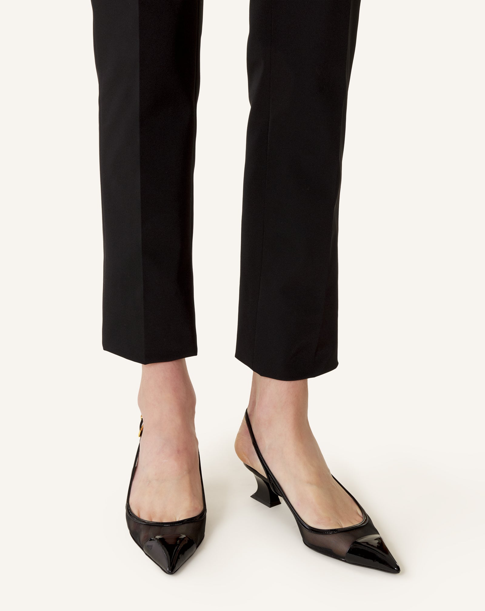 SLINGBACK NOCTURNE EN MESH ET CUIR PATENT