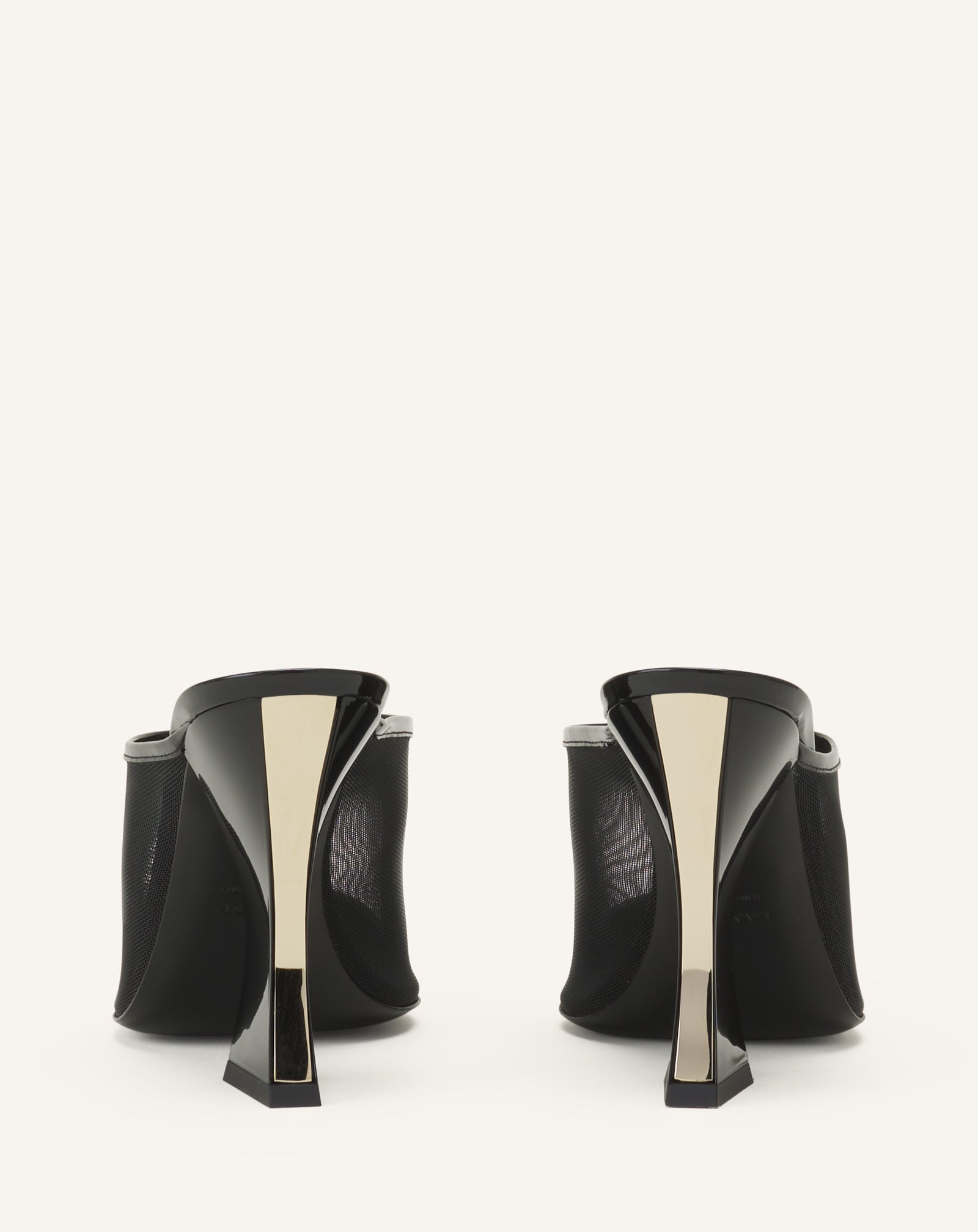 MULE NOCTURNE EN MESH ET CUIR PATENT