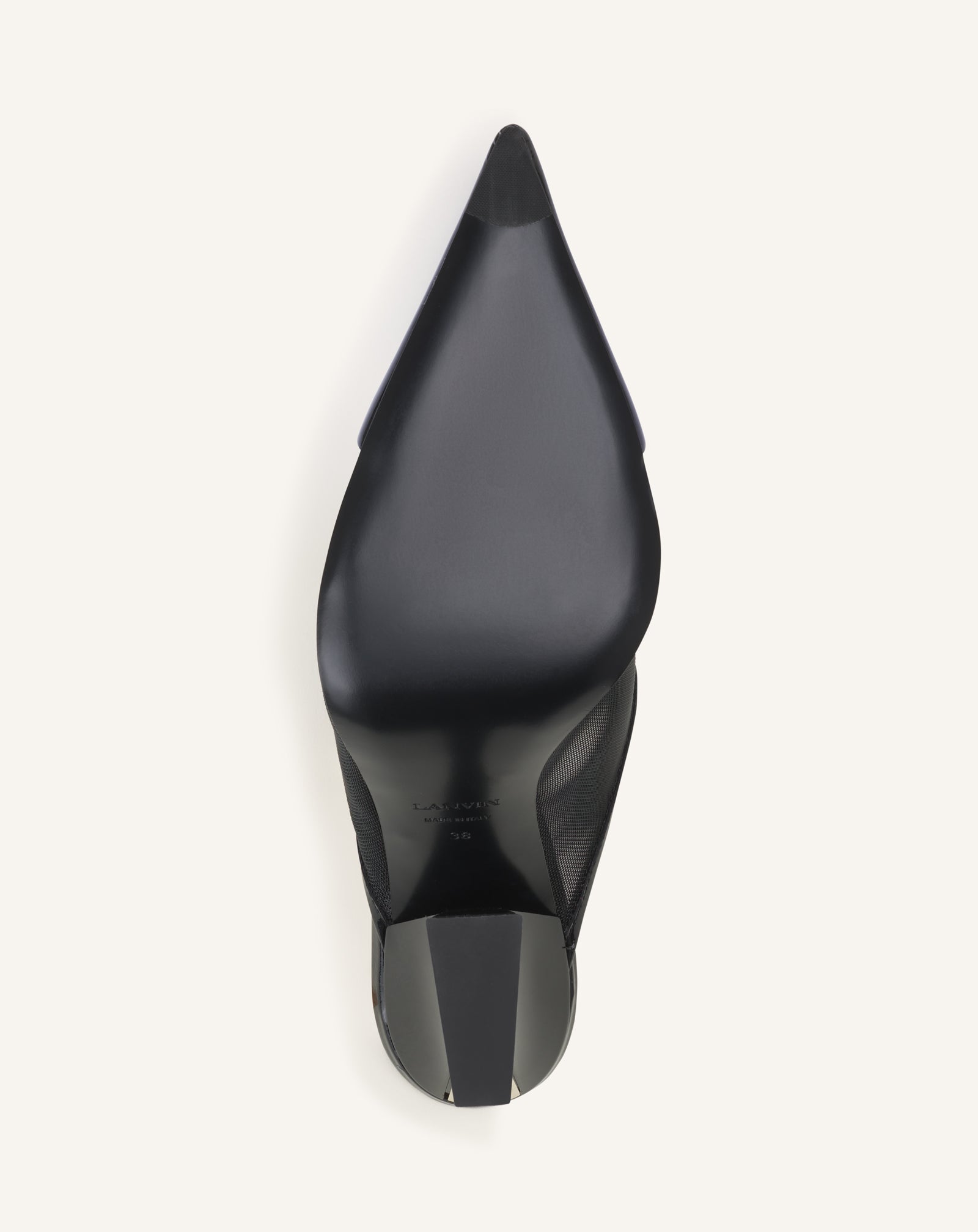 MULE NOCTURNE EN MESH ET CUIR PATENT