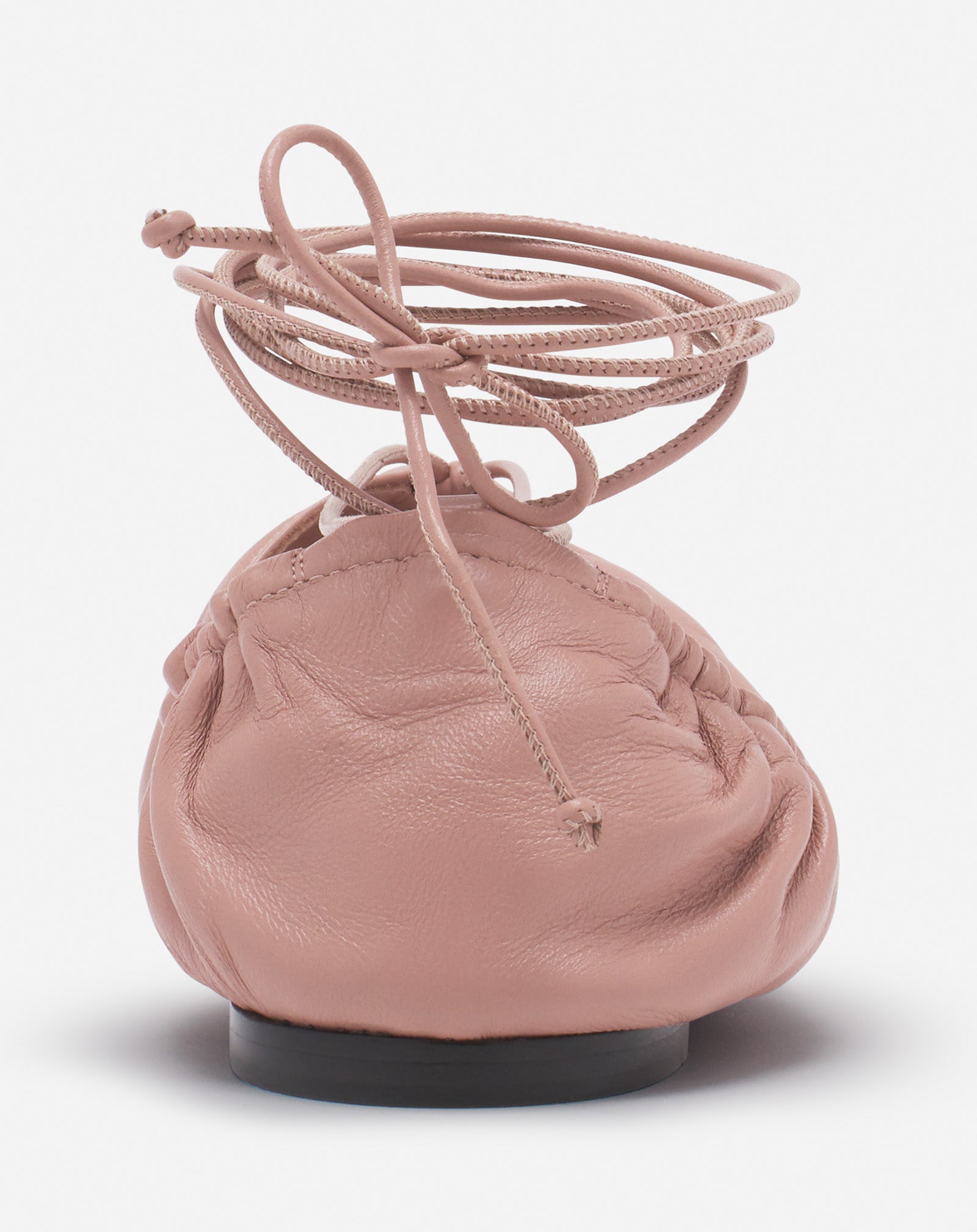 BALLERINE À LACETS MESURE EN CUIR