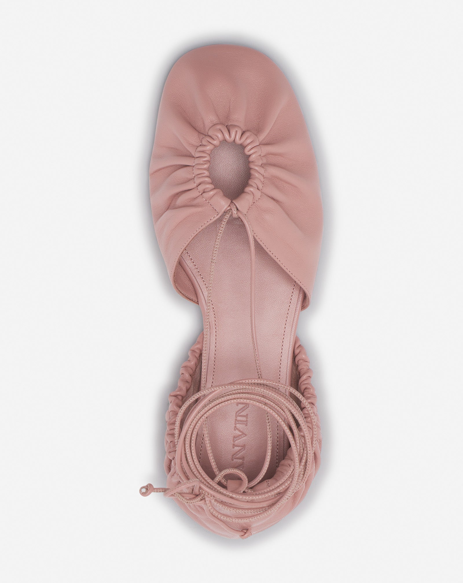 BALLERINE À LACETS MESURE EN CUIR