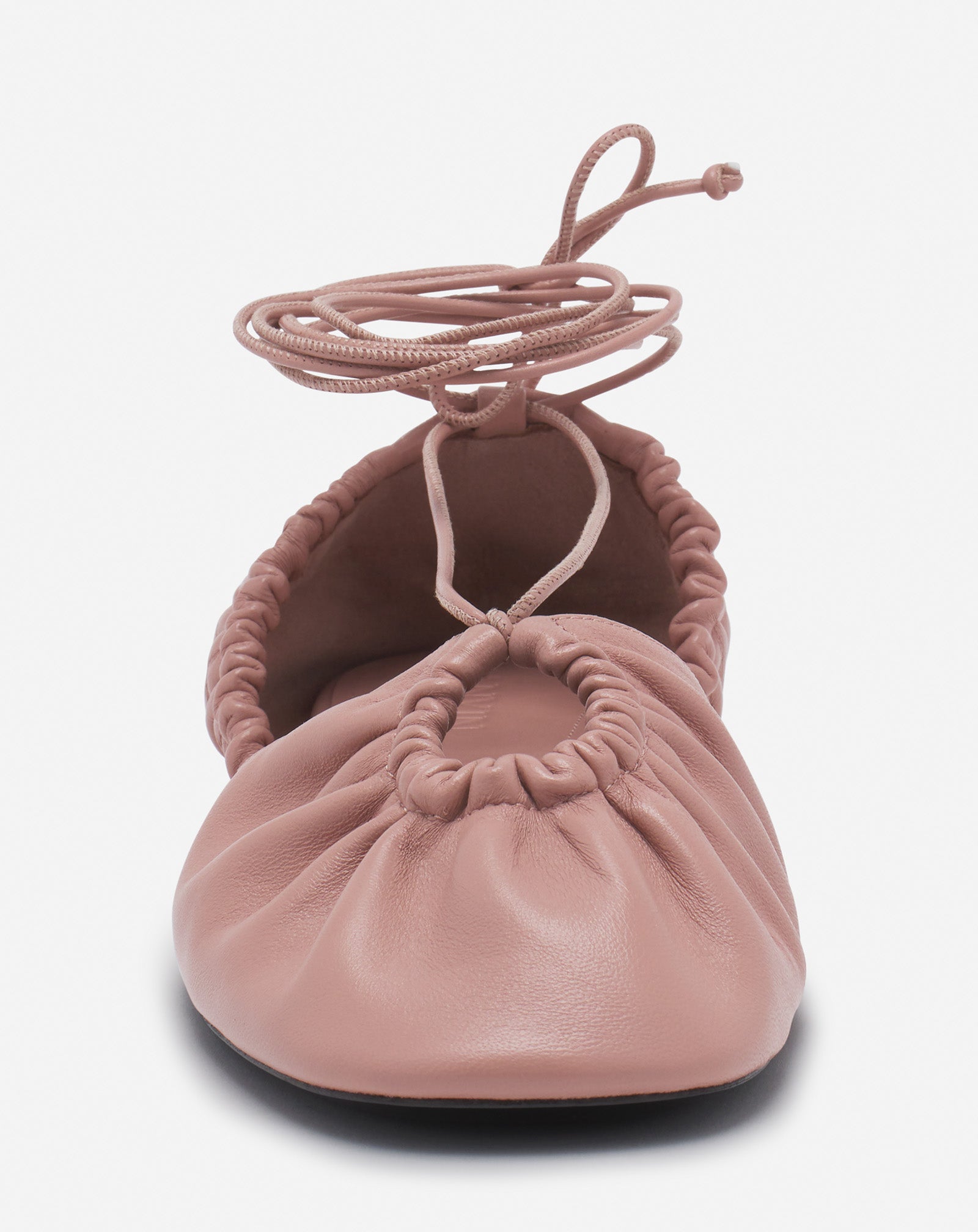 BALLERINE À LACETS MESURE EN CUIR