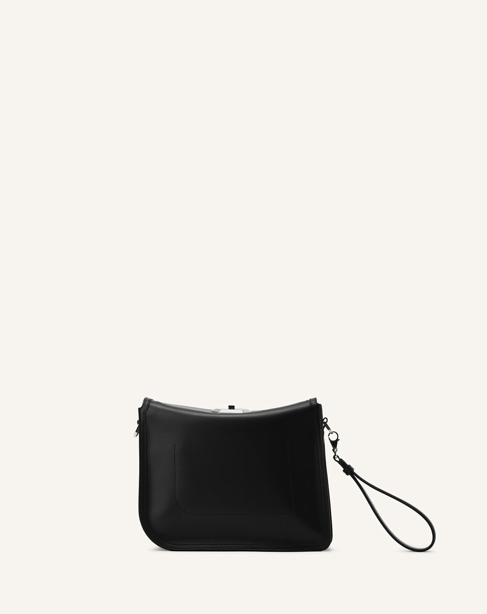 SAC POCHETTE COMPAGNON EN CUIR NOIR