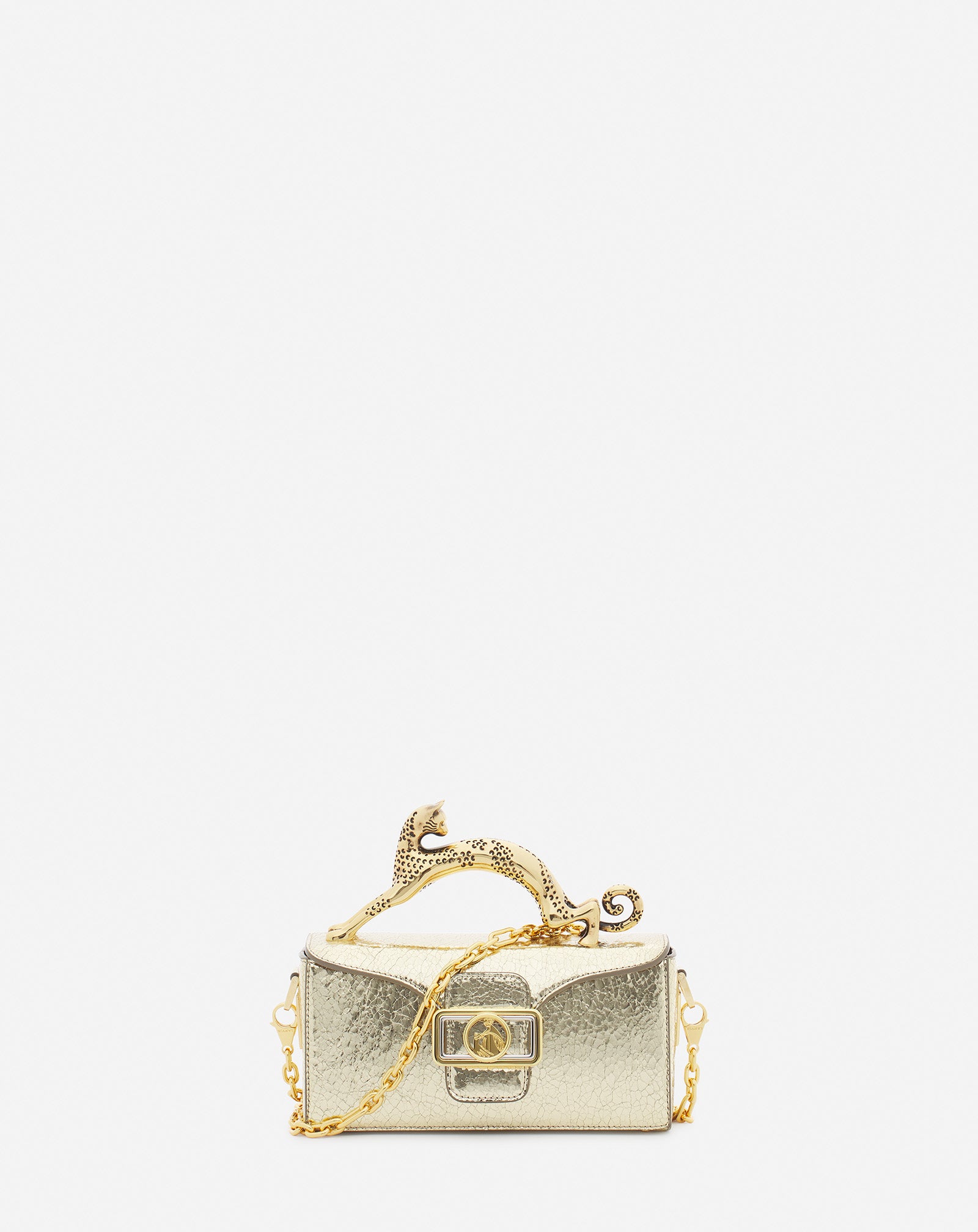 SAC PENCIL CAT NANO EN CUIR MÉTALLISÉ CRAQUELÉ