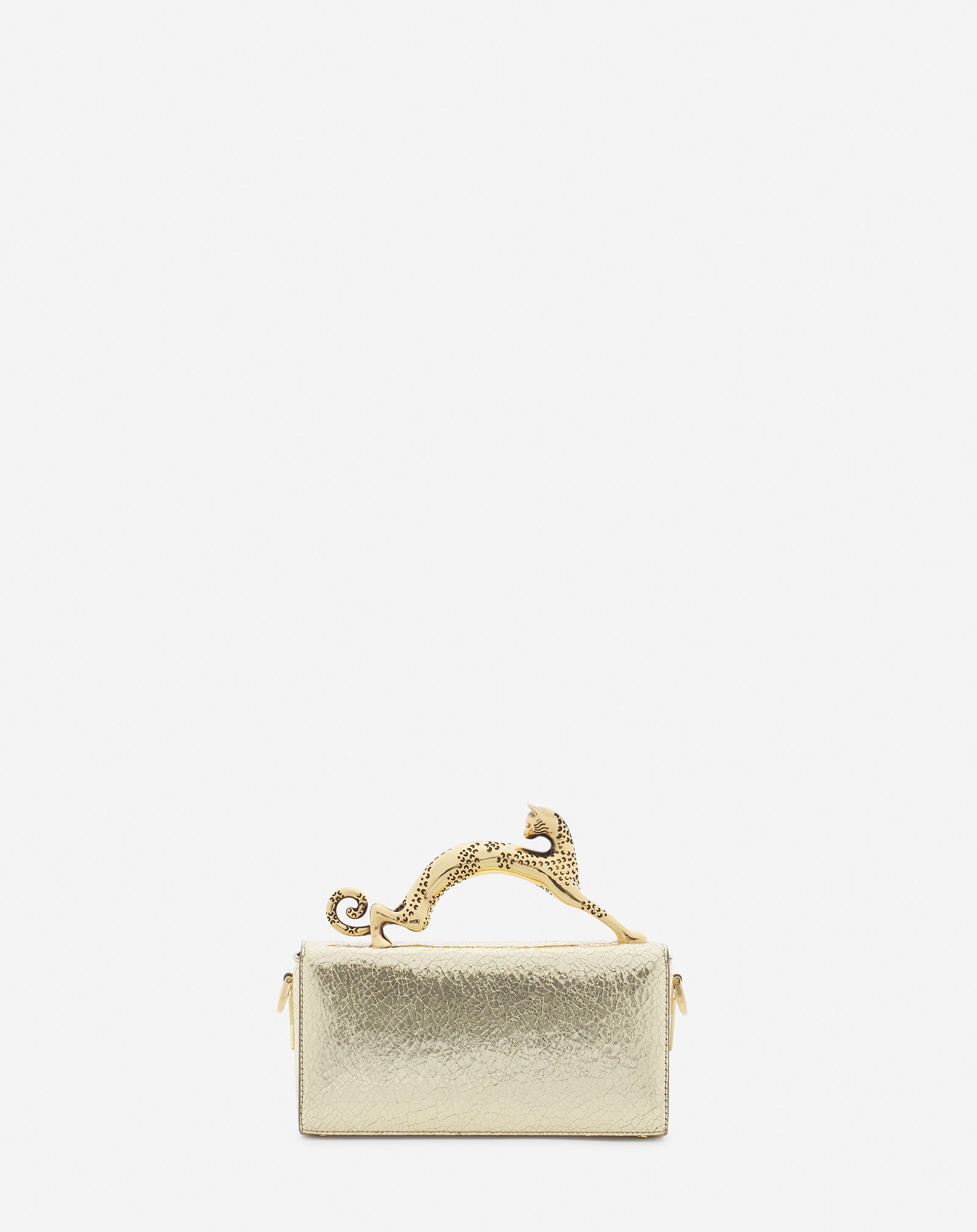 SAC PENCIL CAT NANO EN CUIR MÉTALLISÉ CRAQUELÉ