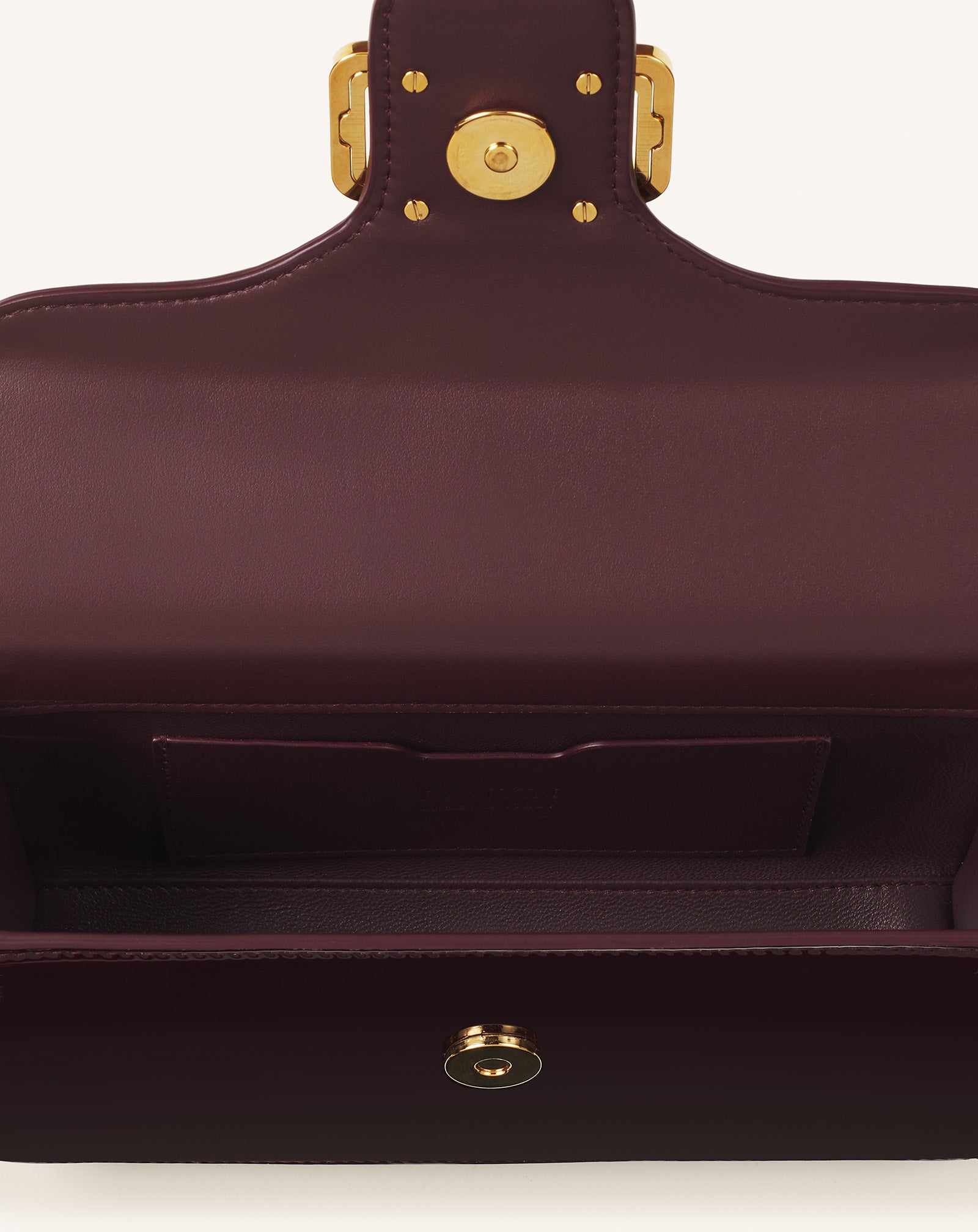 SAC PENCIL CAT NANO EN CUIR VERNI MARRON