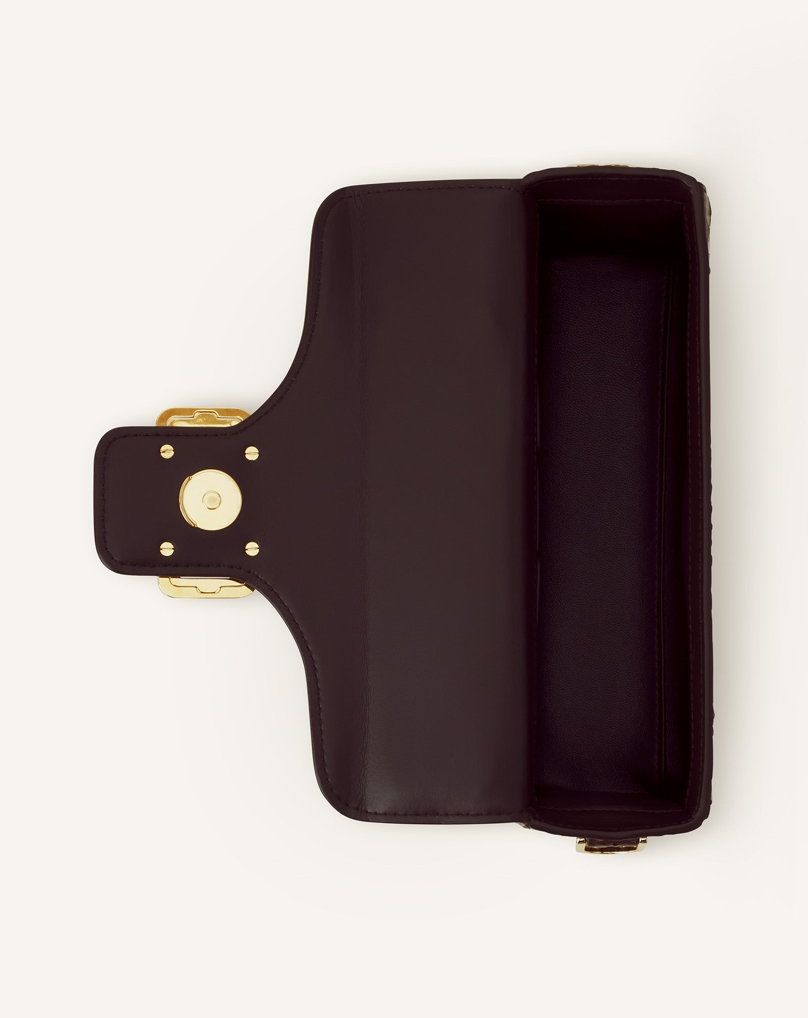 SAC PENCIL CAT NANO EN CUIR VERNI MARRON