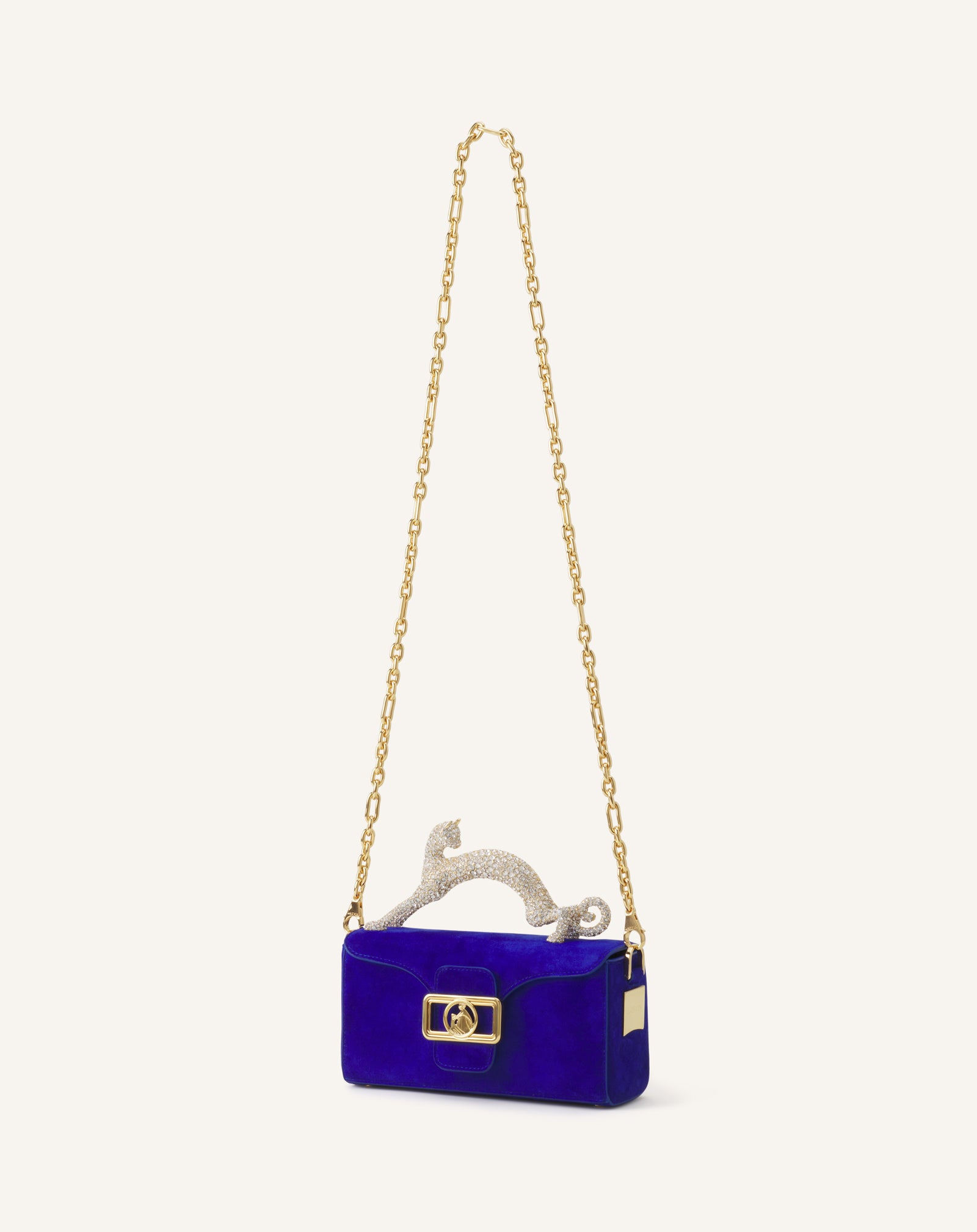 SAC PENCIL CAT NANO EN CUIR BLEU