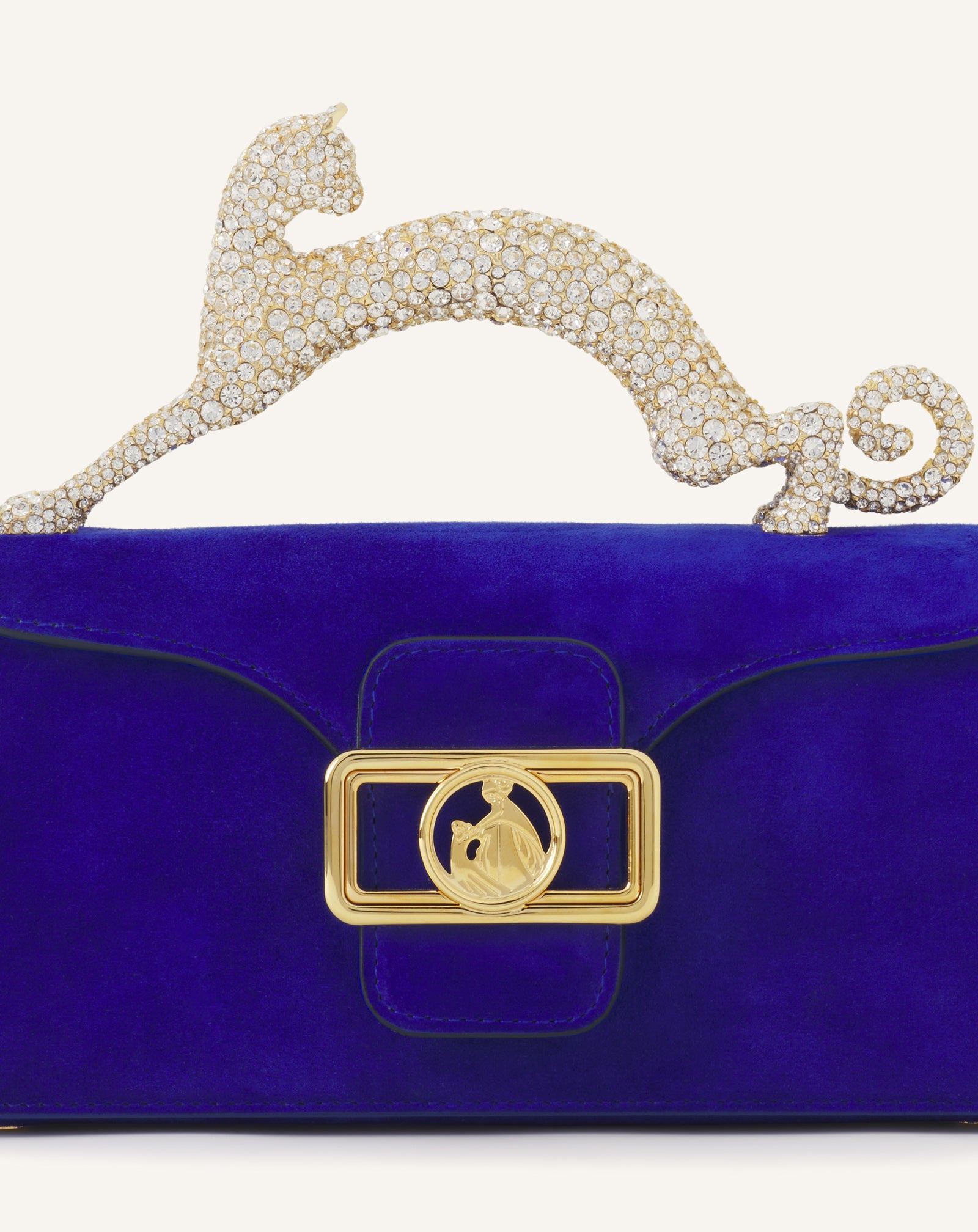 SAC PENCIL CAT NANO EN CUIR BLEU