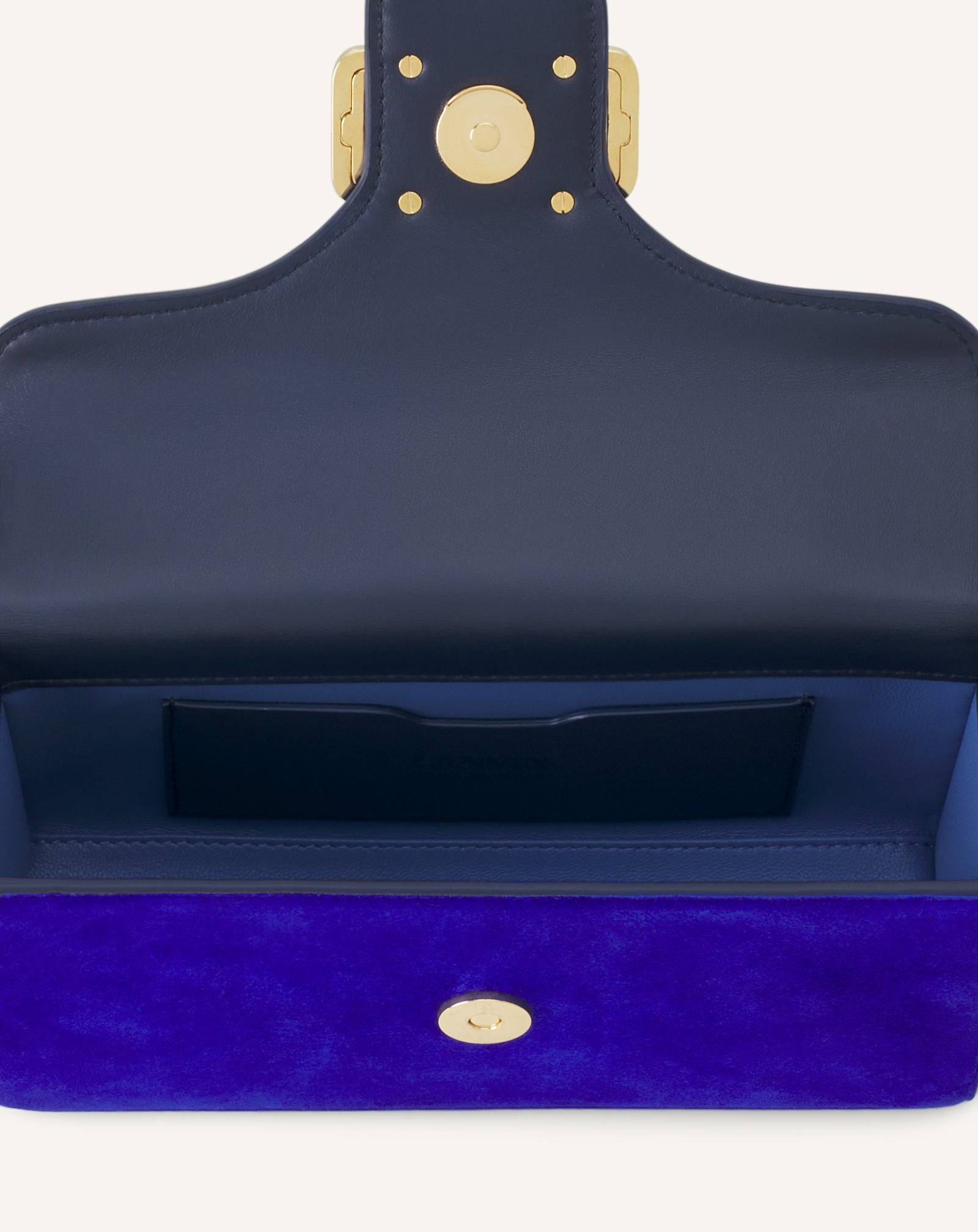 SAC PENCIL CAT NANO EN CUIR BLEU