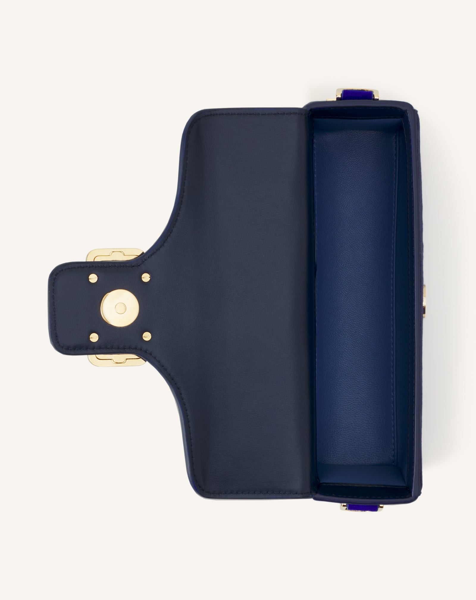 SAC PENCIL CAT NANO EN CUIR BLEU