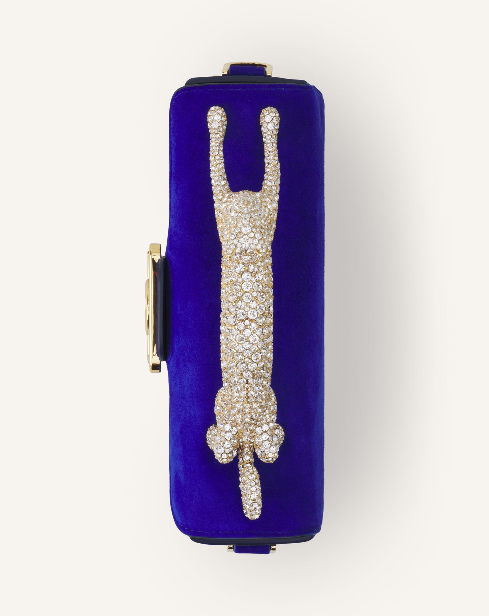 SAC PENCIL CAT NANO EN CUIR BLEU