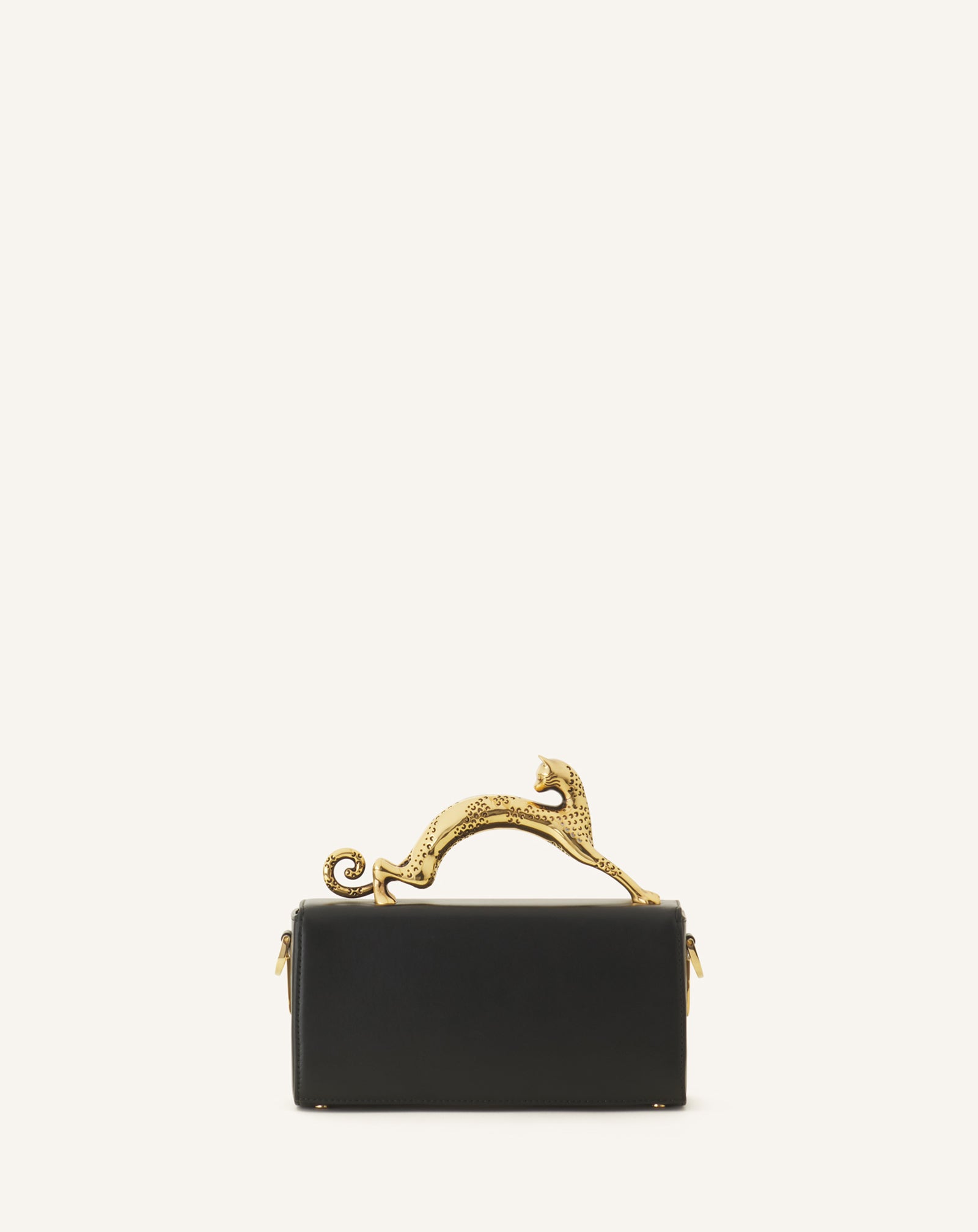 BLACK NANO PENCIL CAT LEATHER BAG