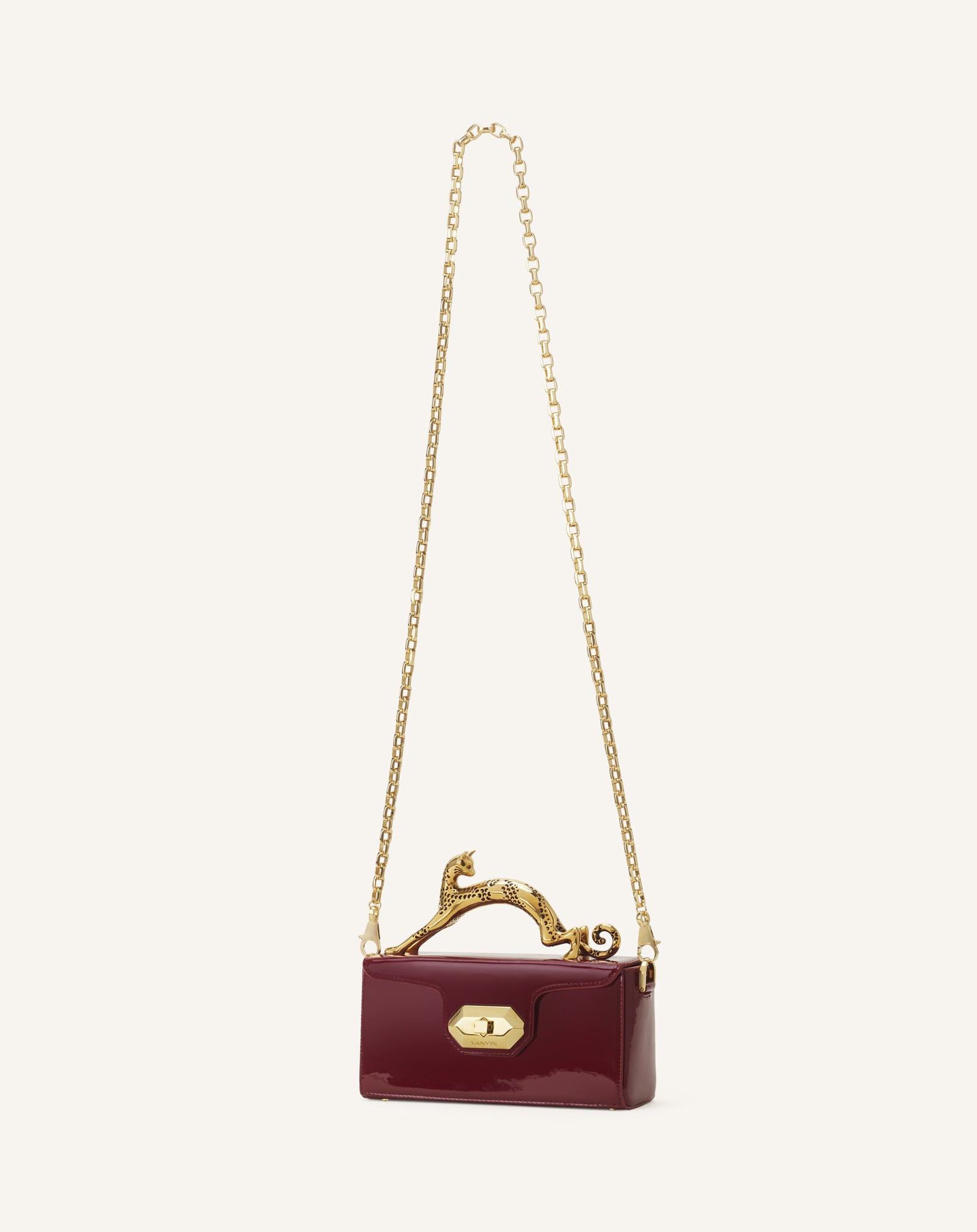 RED PENCIL CAT NANO BAG IN PATENT LEATHER