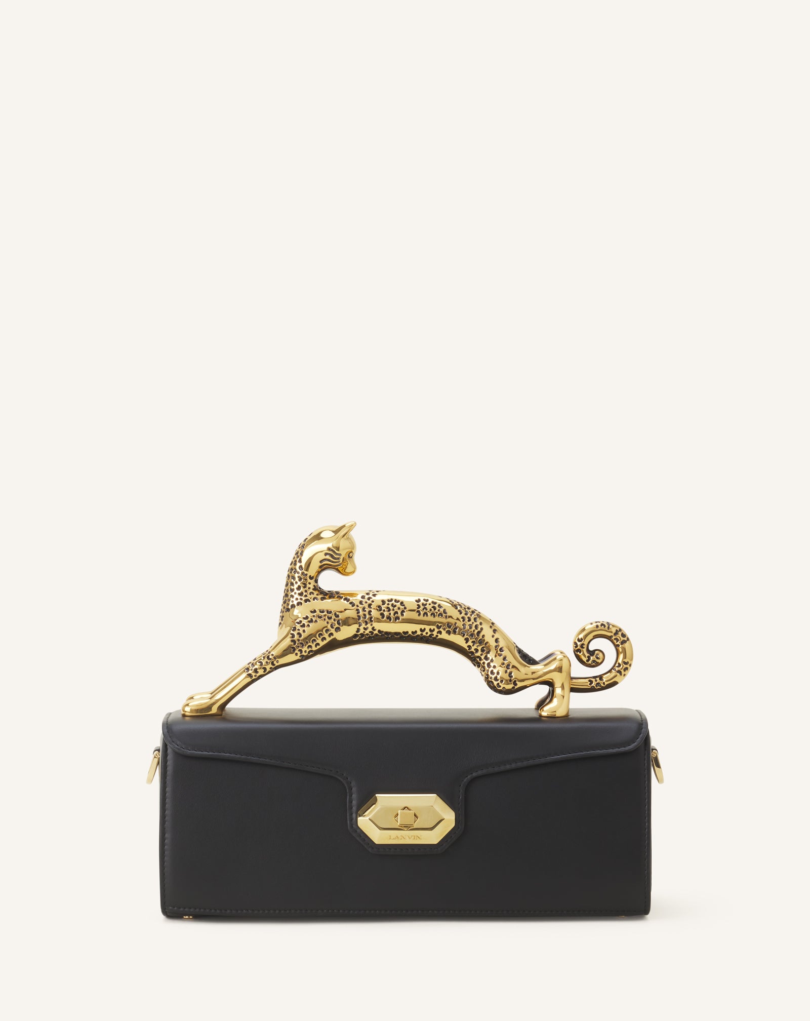SAC PENCIL CAT EN CUIR NOIR