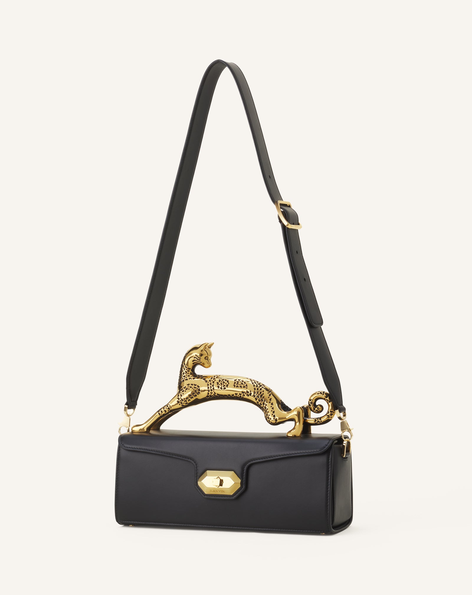 SAC PENCIL CAT EN CUIR NOIR