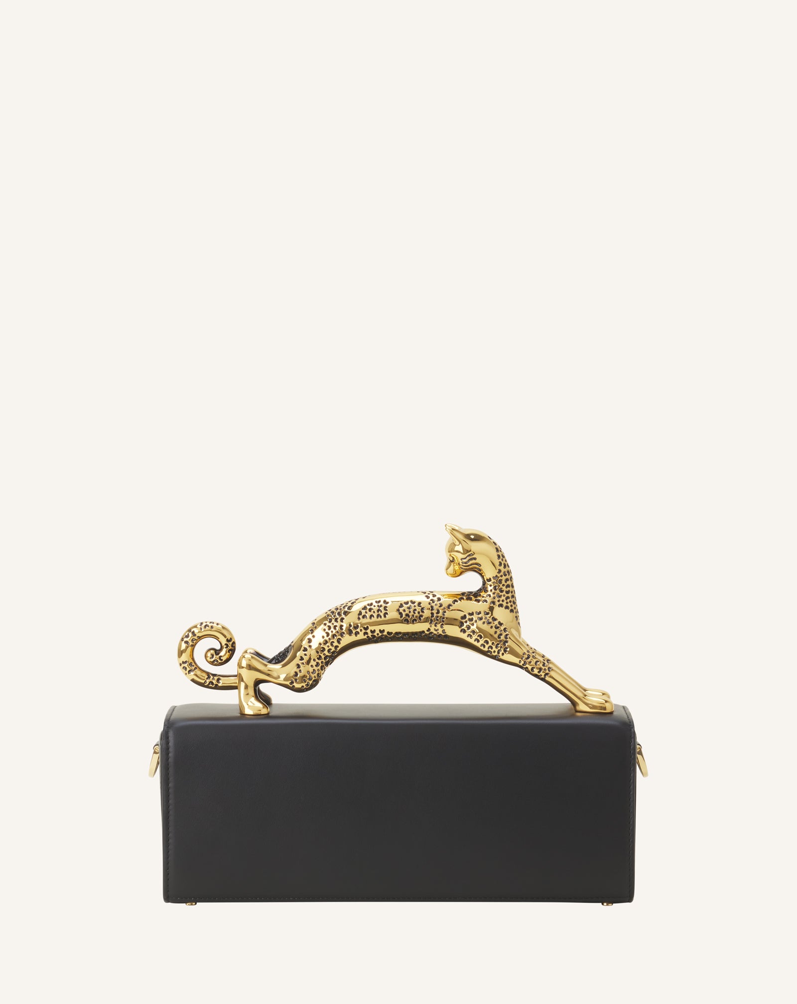 SAC PENCIL CAT EN CUIR NOIR