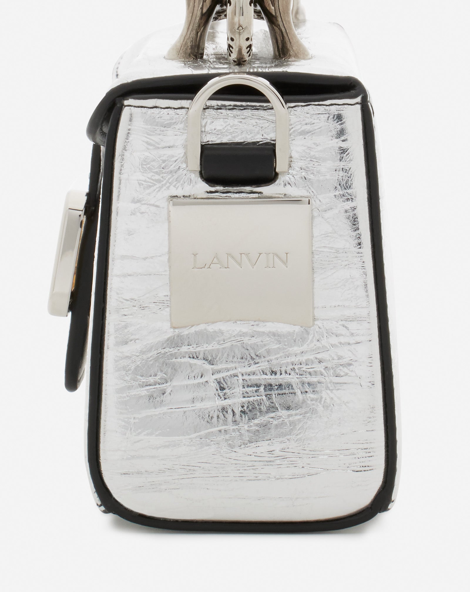 SAC PENCIL CAT NANO EN CUIR METALLISÉ