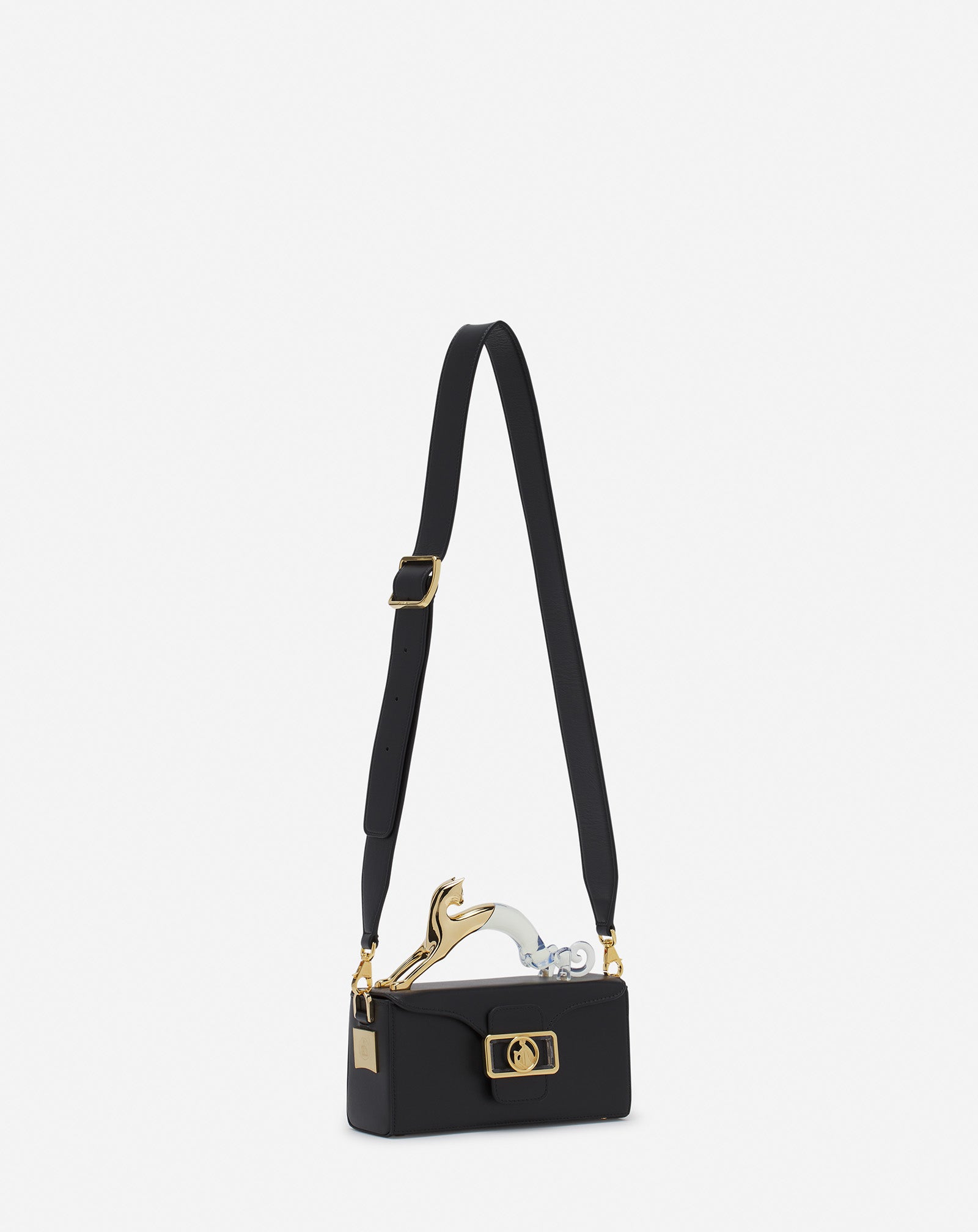 SAC PENCIL CAT NANO CHAT BI-MATIÈRE EN CUIR