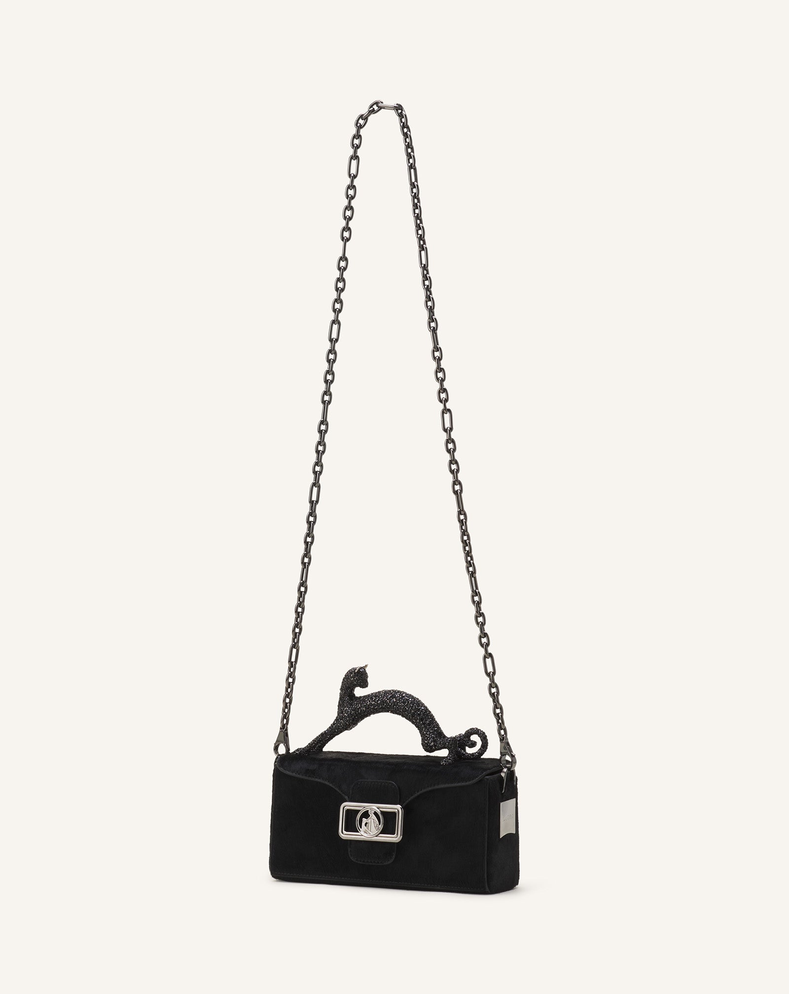 SAC PENCIL CAT NANO EN CUIR À EFFET PONY ET STRASS