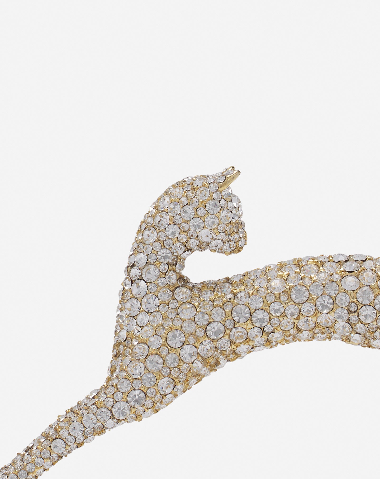 SAC PENCIL CAT EN CUIR ET STRASS BLANC