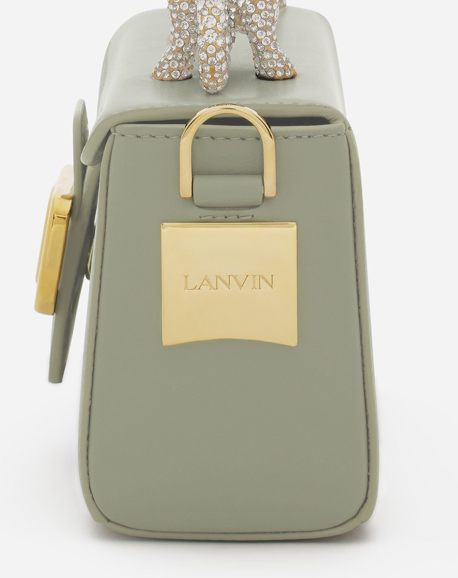 SAC PENCIL CAT NANO EN CUIR ET STRASS BLANC