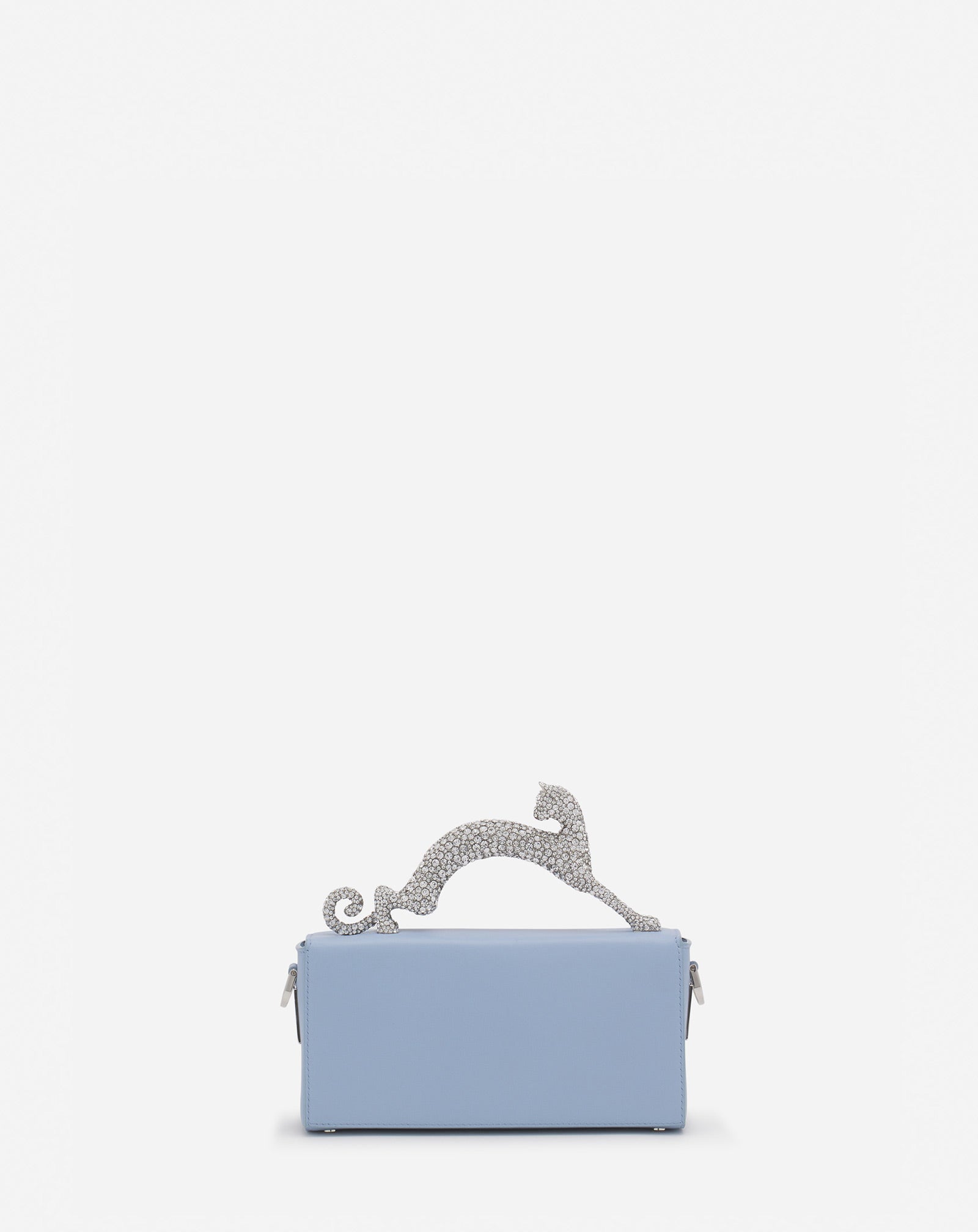 SAC PENCIL CAT NANO EN CUIR ET STRASS BLEU
