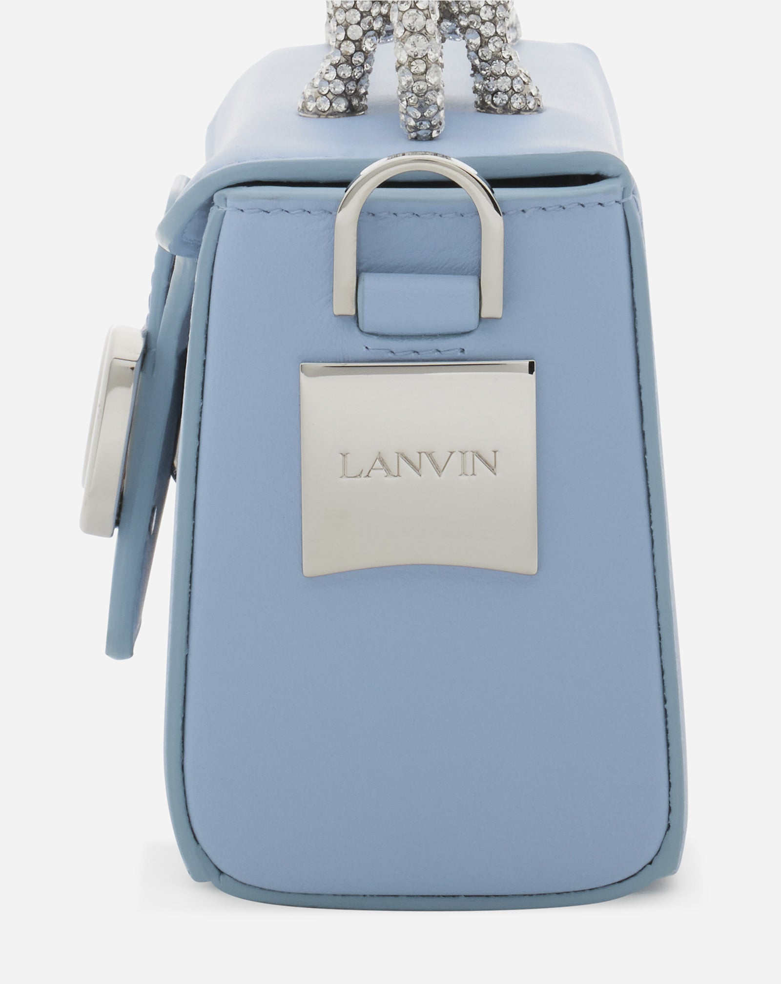 SAC PENCIL CAT NANO EN CUIR ET STRASS BLEU