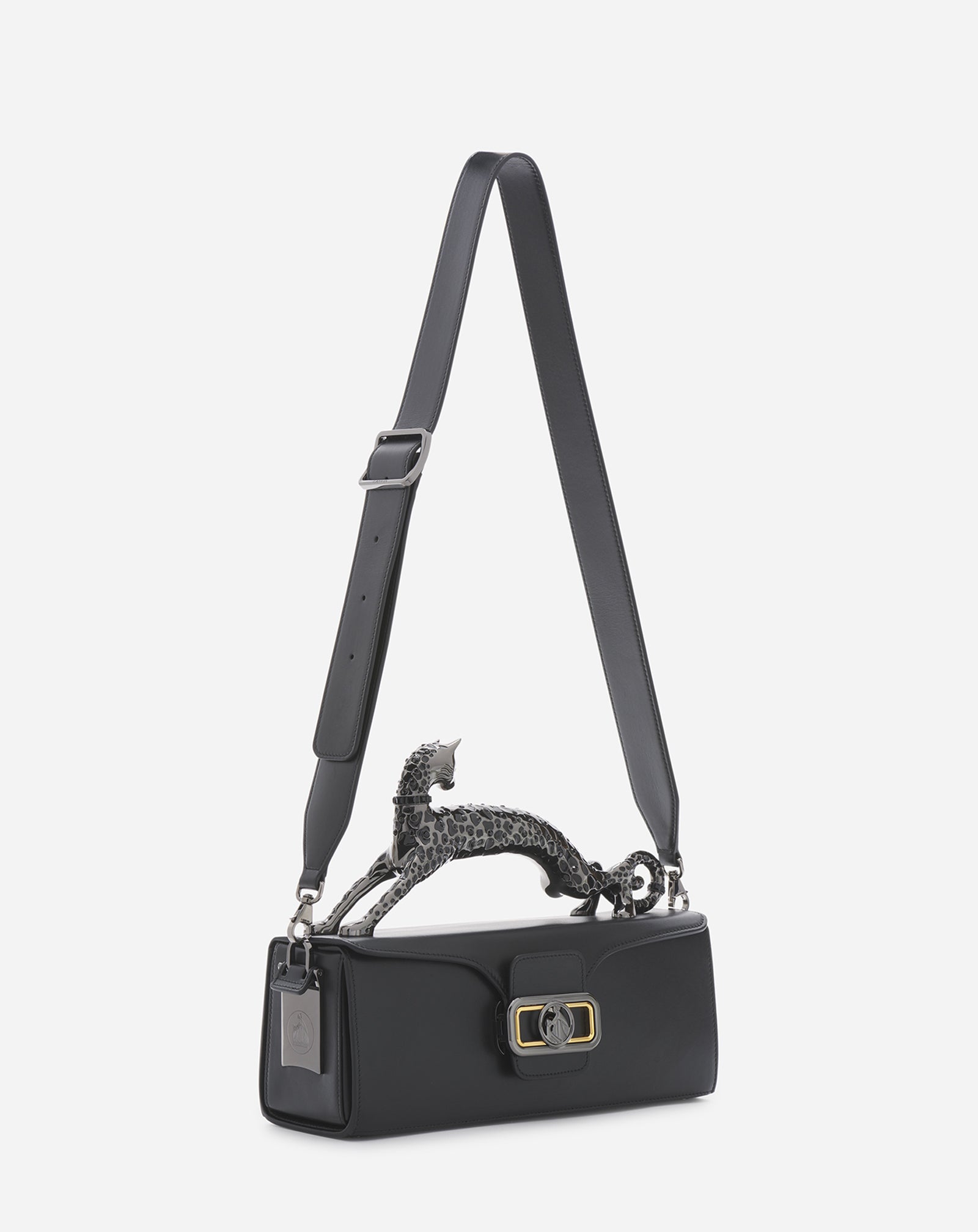 SAC PENCIL CAT EN CUIR NOIR