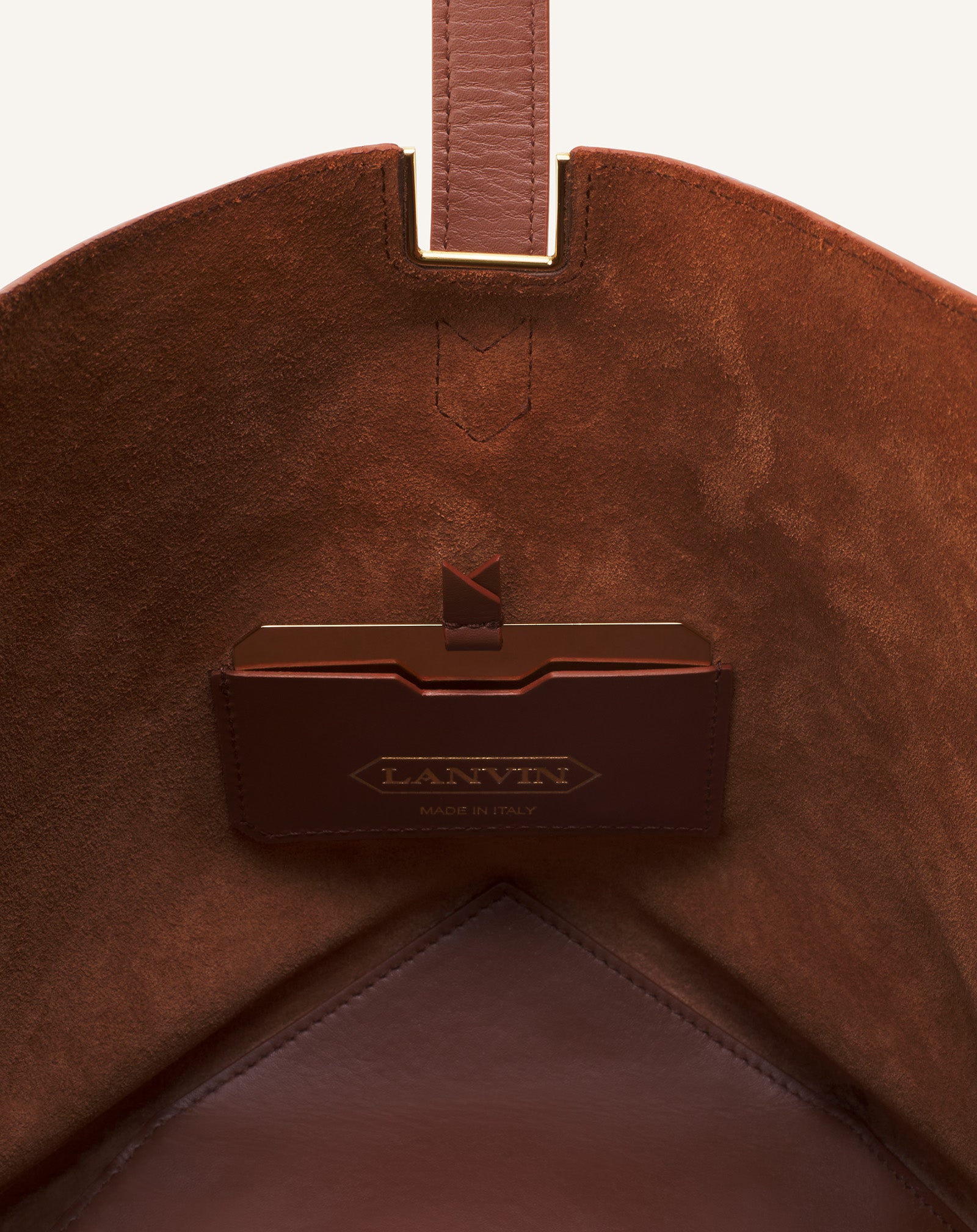 SAC SEAU CATCH BY LANVIN EN CUIR MARRON