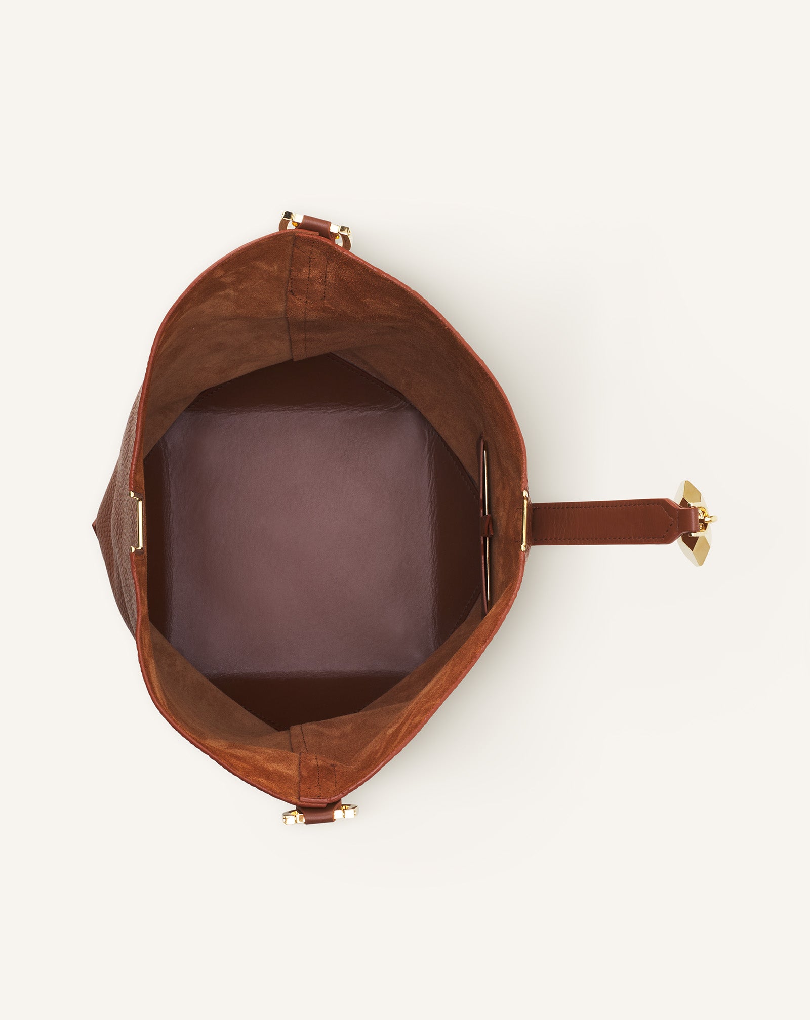 SAC SEAU CATCH BY LANVIN EN CUIR MARRON