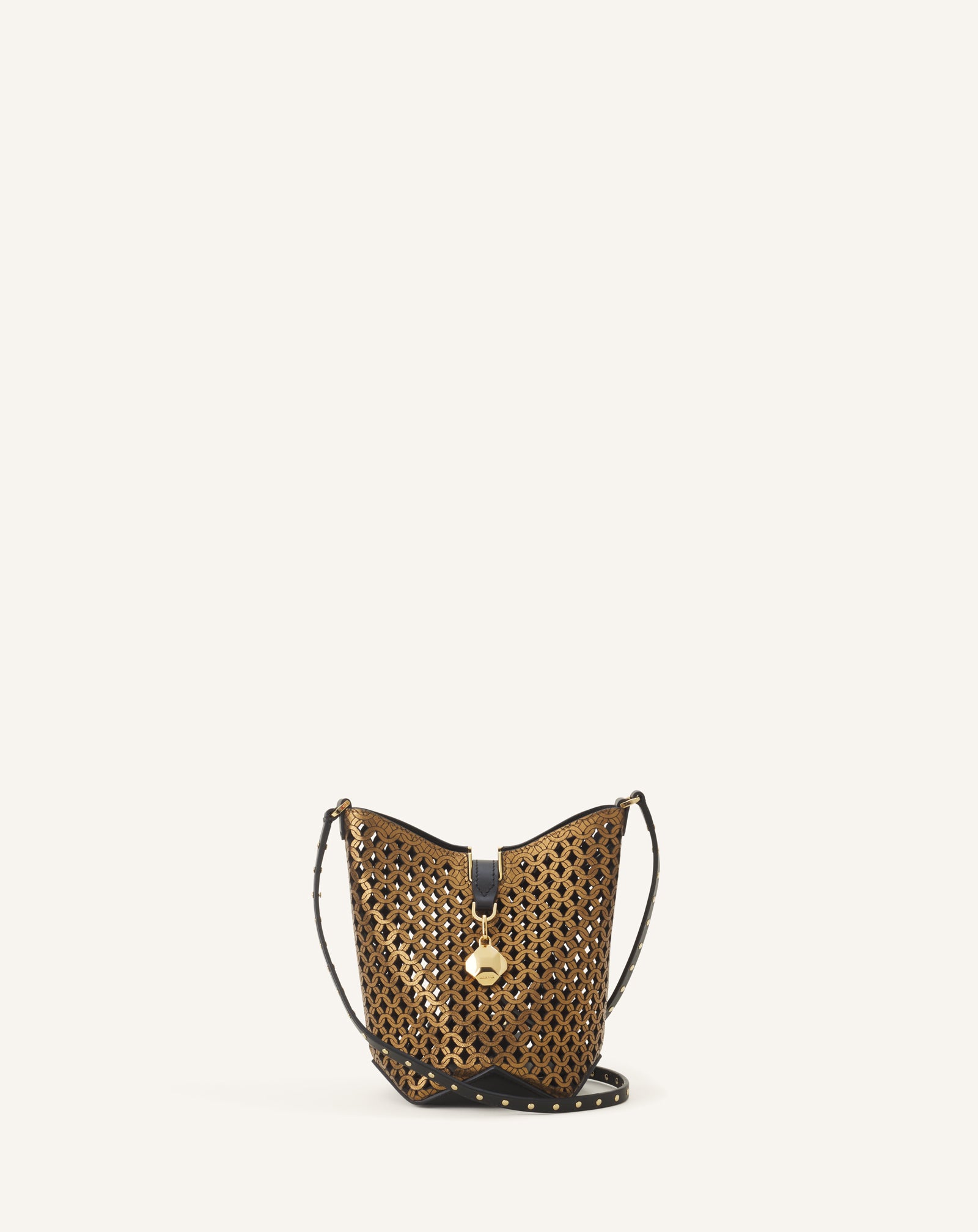 SAC SCEAU NANO CATCH BY LANVIN EN CUIR BRILLANT LAZÉ ARGENT