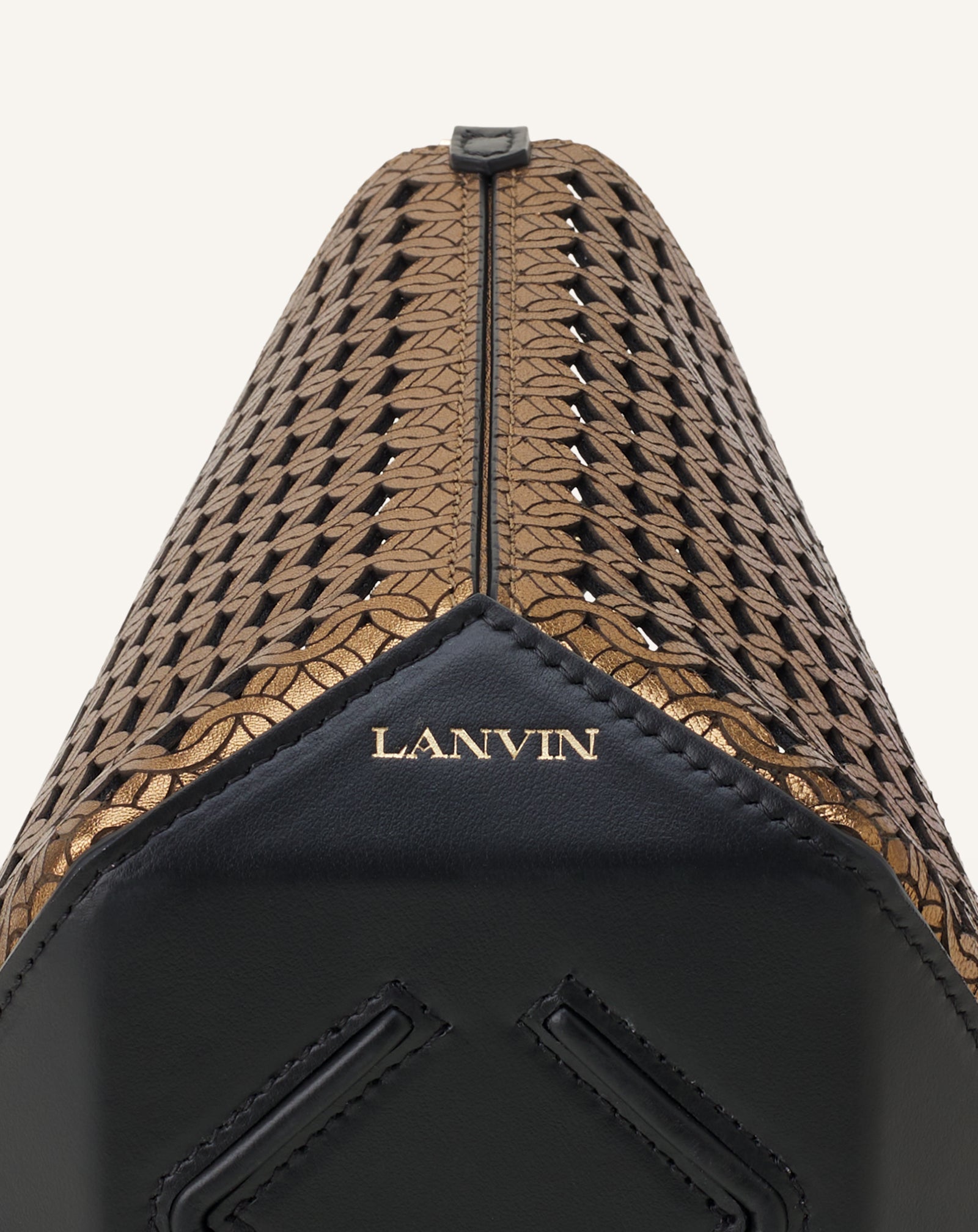 SAC SCEAU NANO CATCH BY LANVIN EN CUIR BRILLANT LAZÉ ARGENT